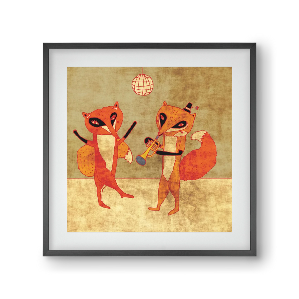 Rókamóka 3., 30x30 cm (20x20 cm), Fekete keret, paszpartuval