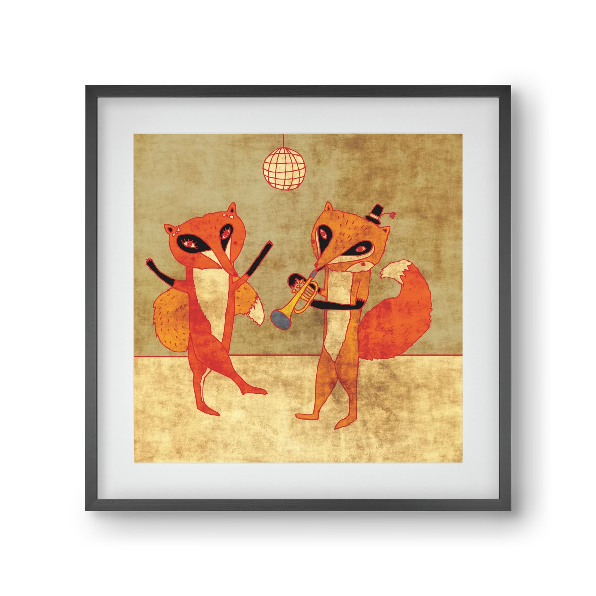 Rókamóka 3., 30x30 cm (20x20 cm), Fekete keret, paszpartuval