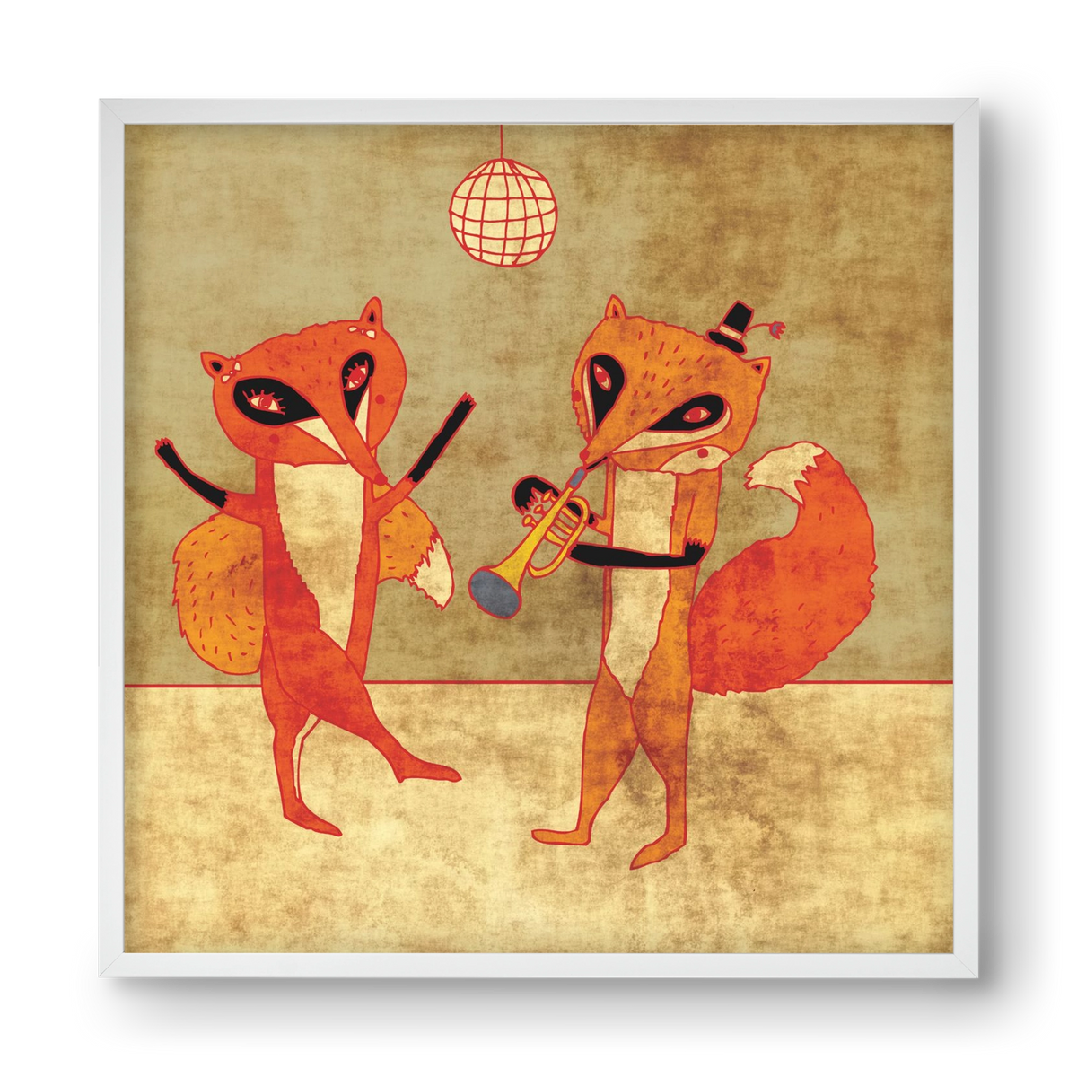 Rókamóka 3., 40x40 cm (40x40 cm), Fehér keret