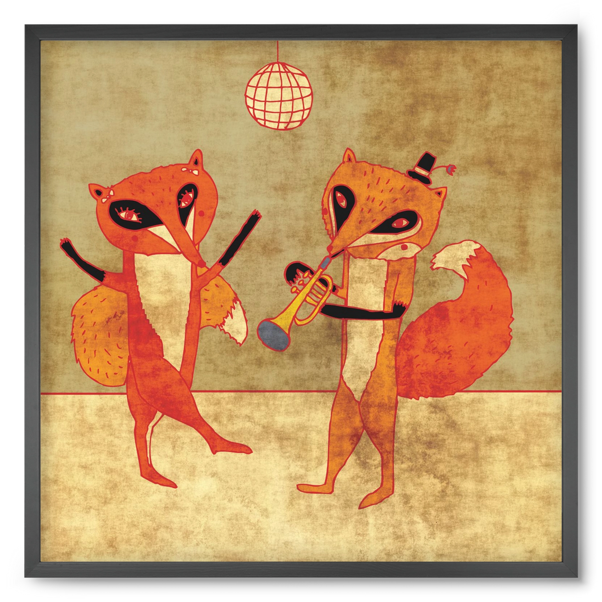 Rókamóka 3., 50x50 cm (50x50 cm), Fekete keret