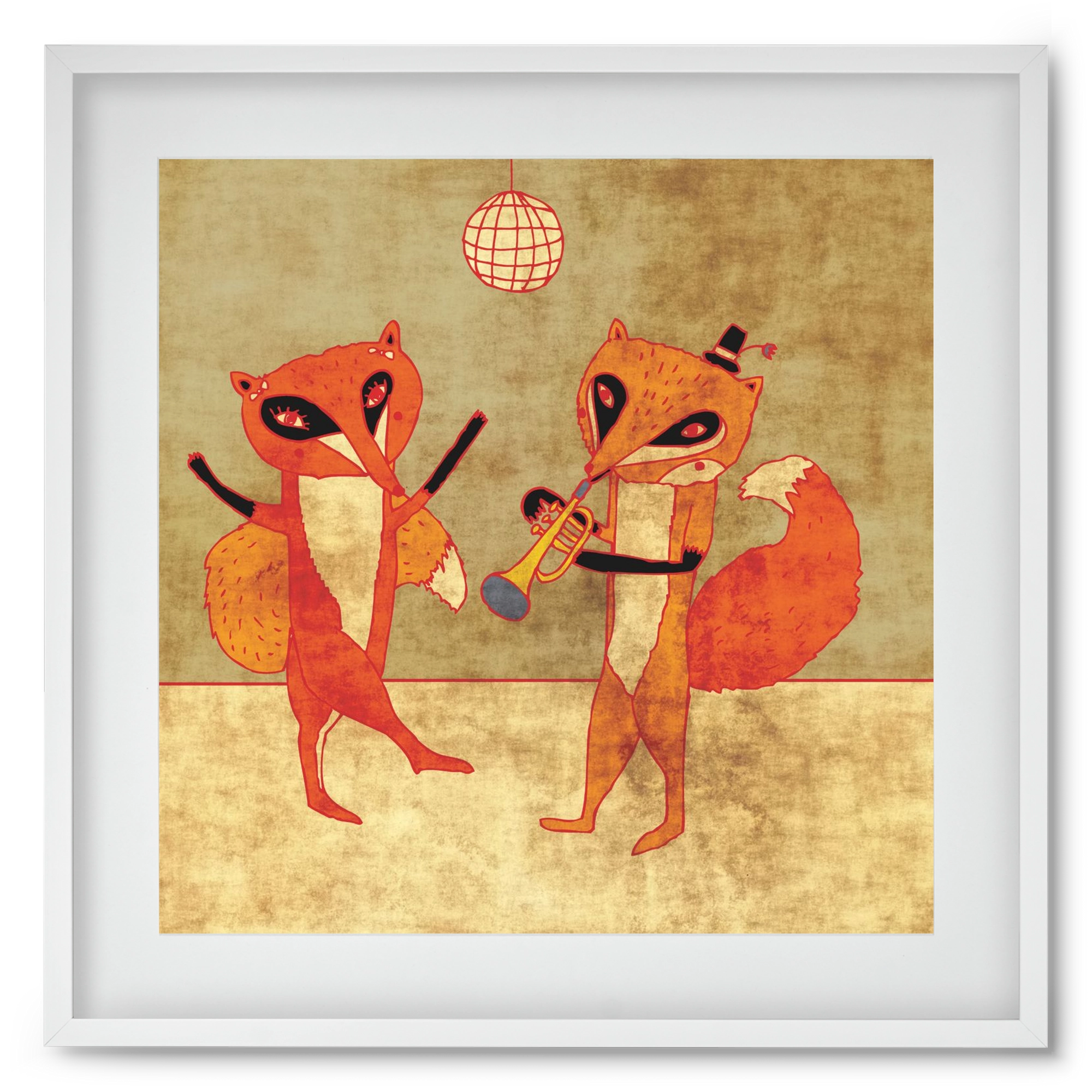 Rókamóka 3., 50x50 cm (40x40 cm), Fehér keret, paszpartuval