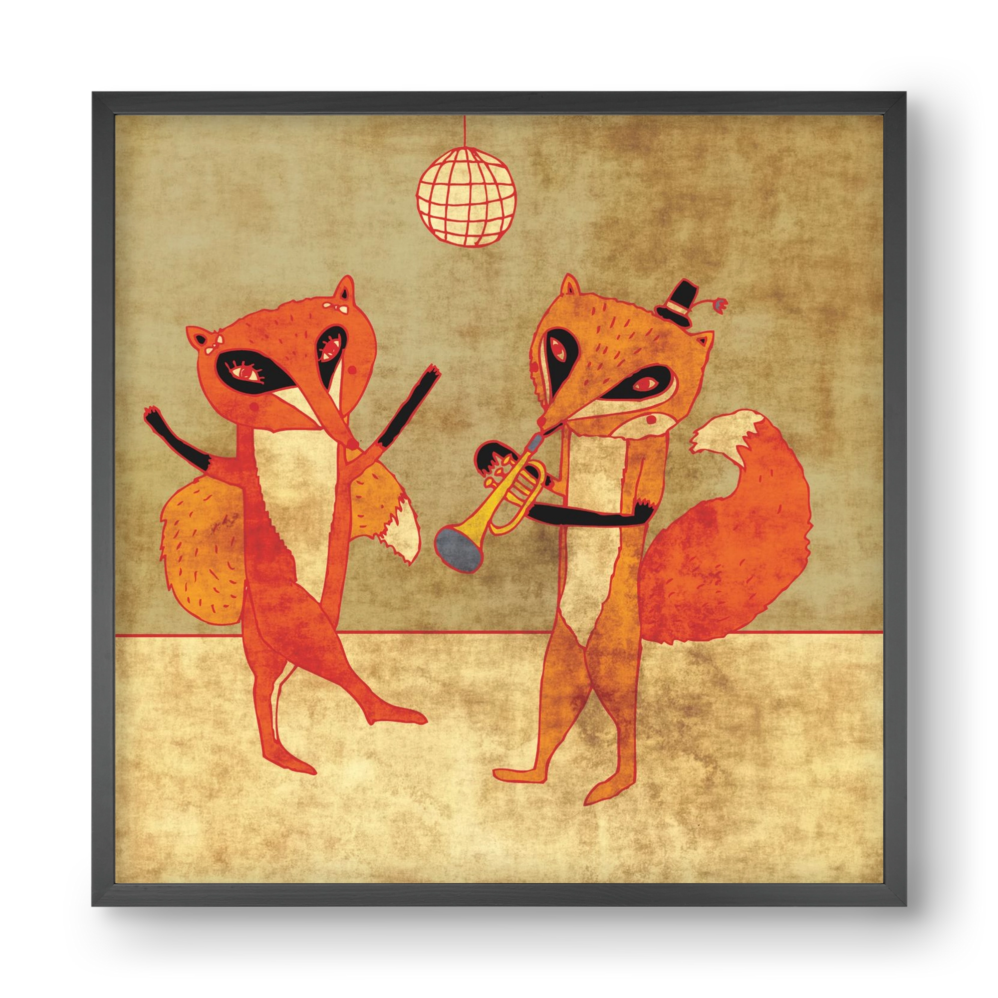 Rókamóka 3., 40x40 cm (40x40 cm), Fekete keret
