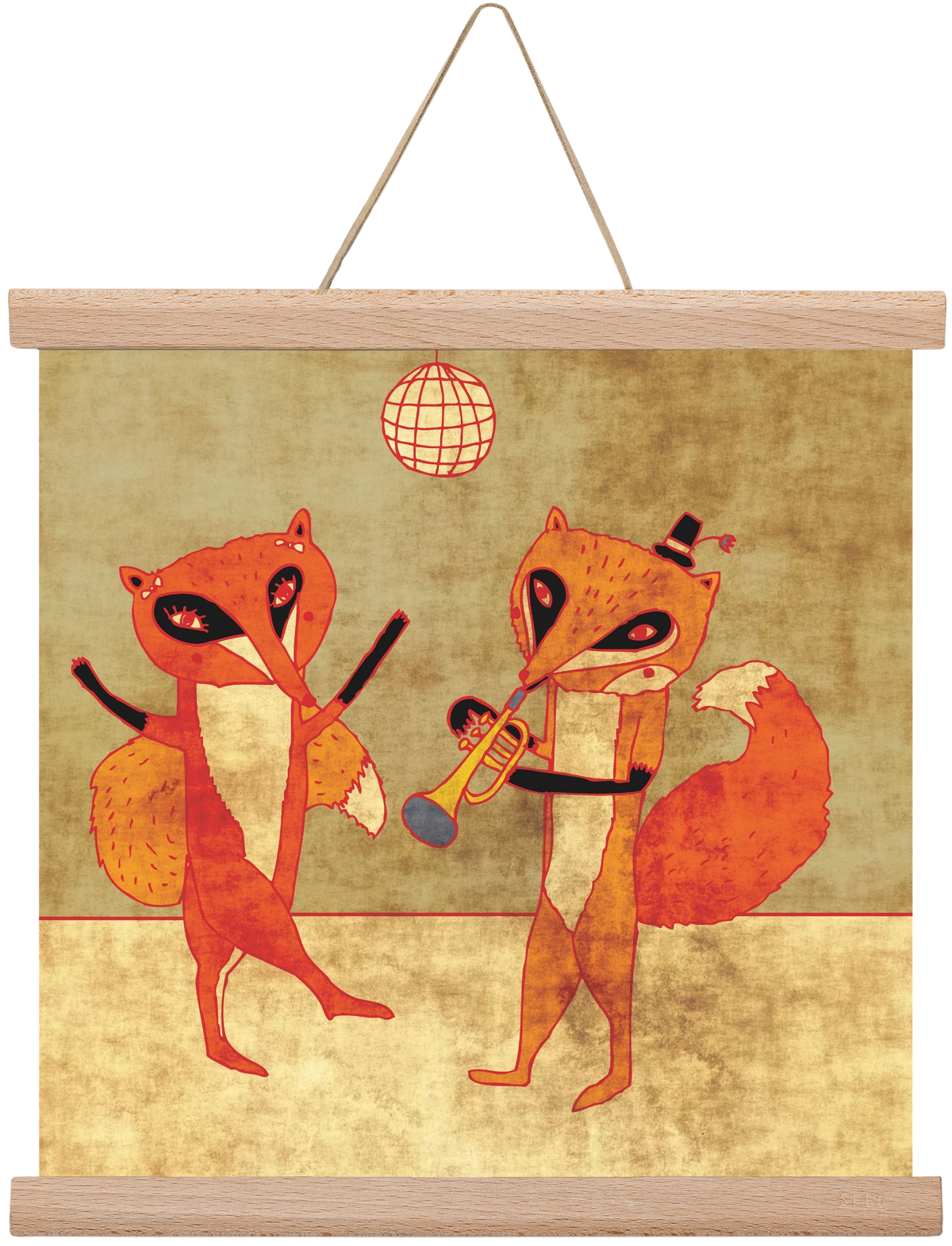 Rókamóka 3., 30x30 cm (30x30 cm), Tölgy akasztó