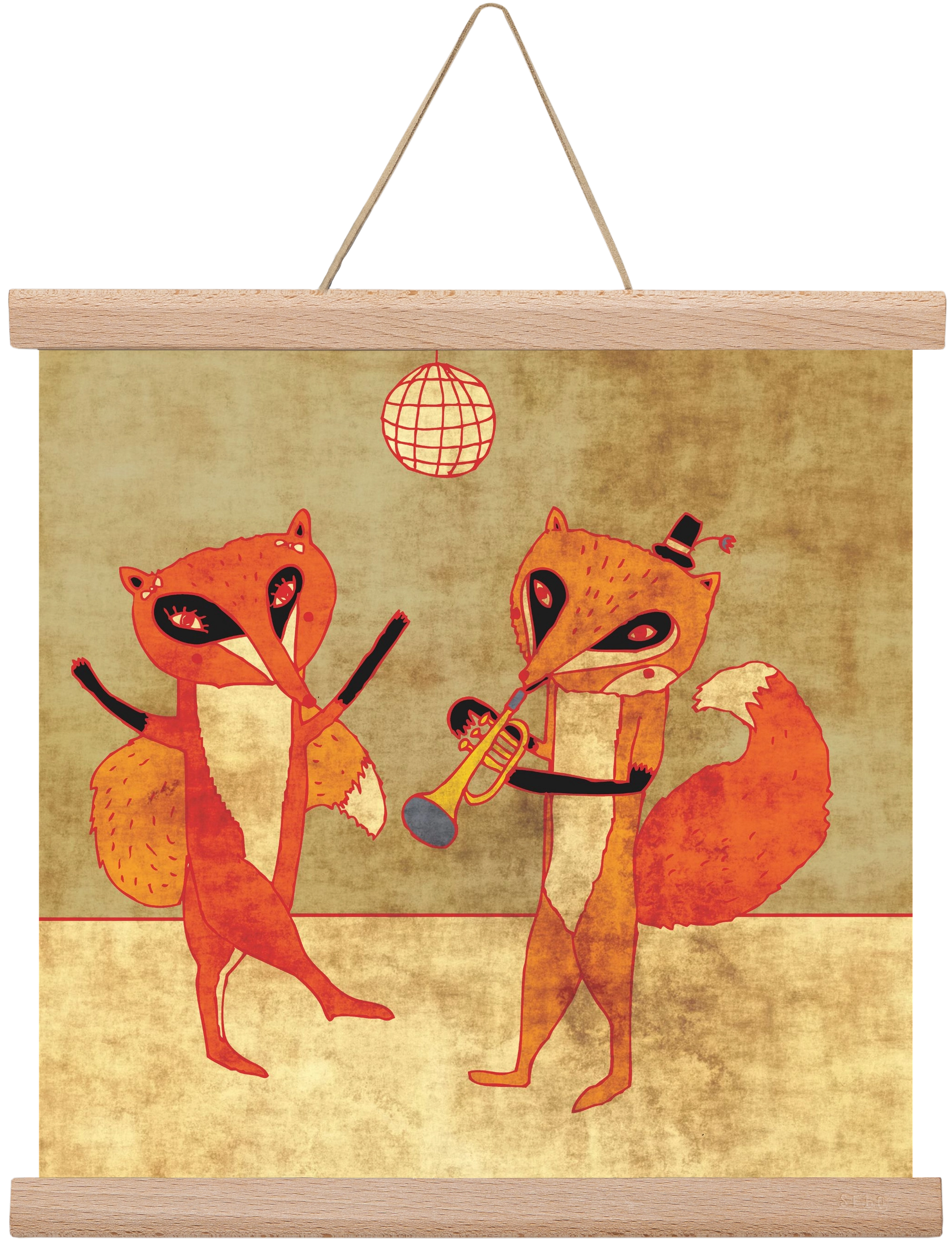 Rókamóka 3., 30x30 cm (30x30 cm), Tölgy akasztó