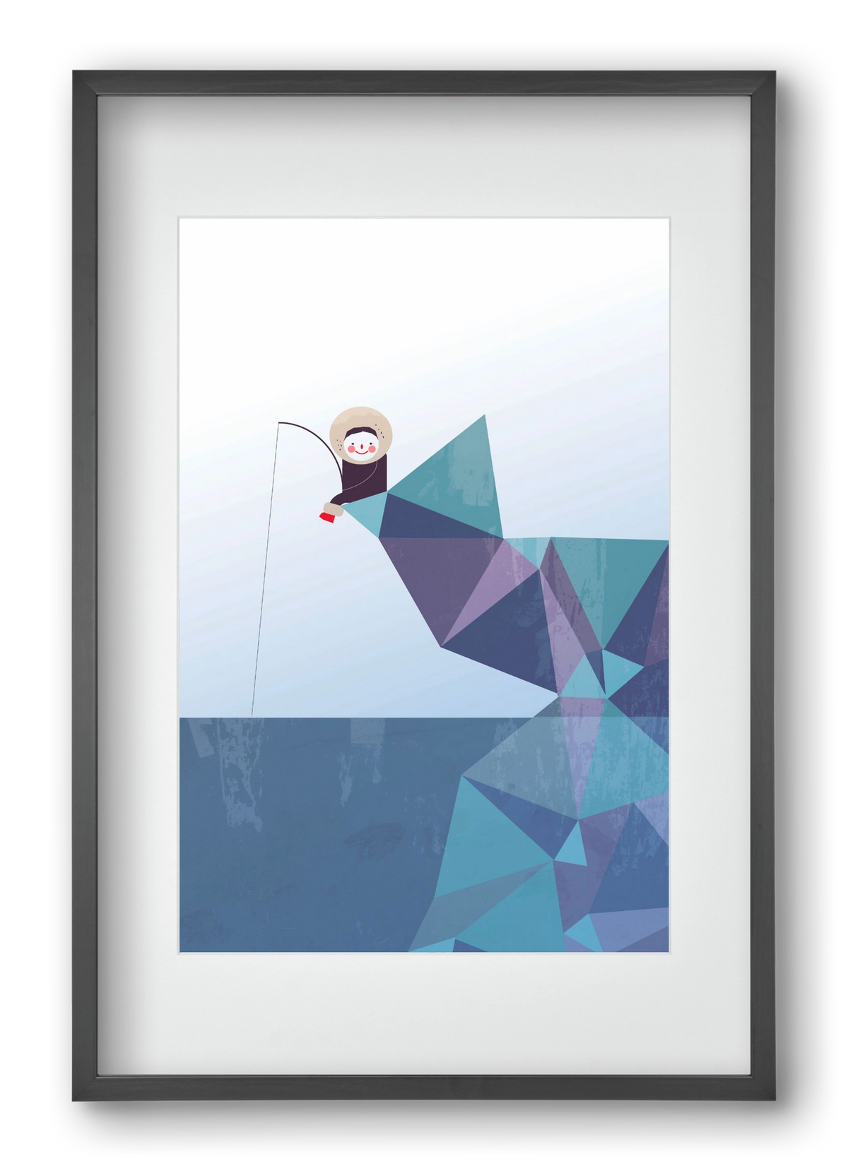 Eszkimó, 40x60 cm (30x45 cm), Fekete keret, paszpartuval