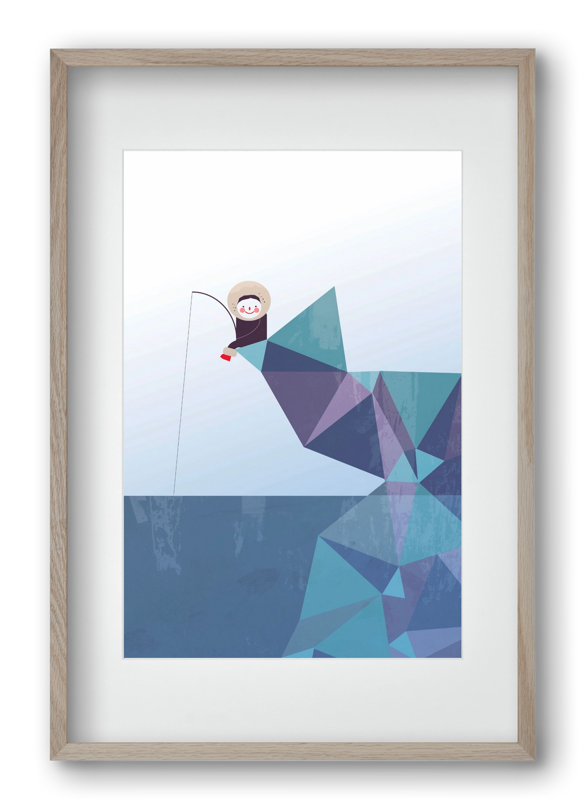 Eszkimó, 40x60 cm (30x45 cm), Tölgy keret, paszpartuval