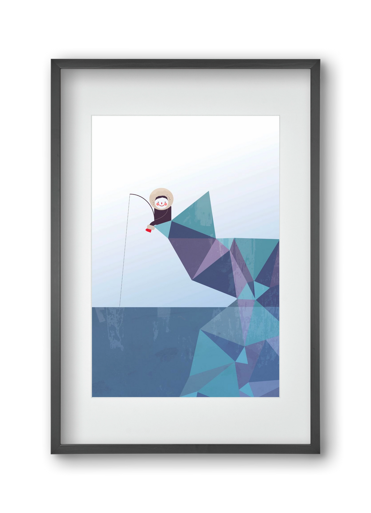 Eszkimó, 30x45 cm (20x30 cm), Fekete keret, paszpartuval