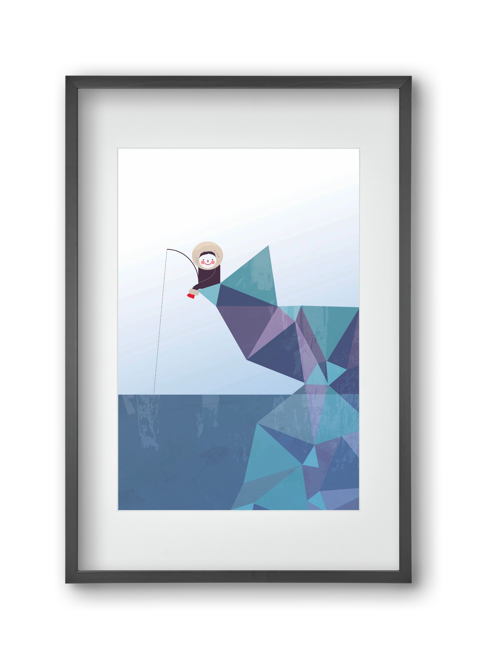 Eszkimó, 30x45 cm (20x30 cm), Fekete keret, paszpartuval