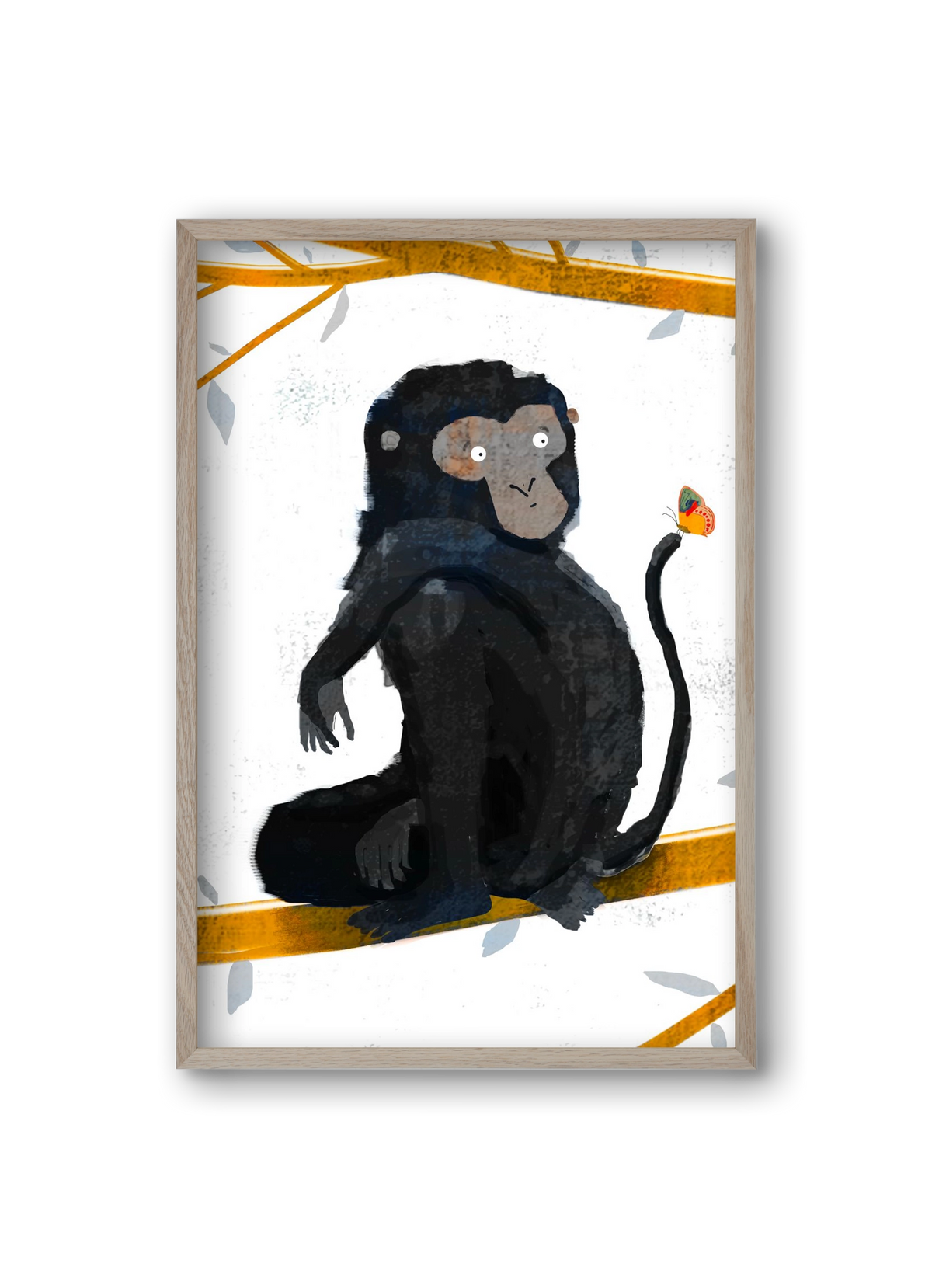 Pillangó, 20x30 cm (20x30 cm), Tölgy keret