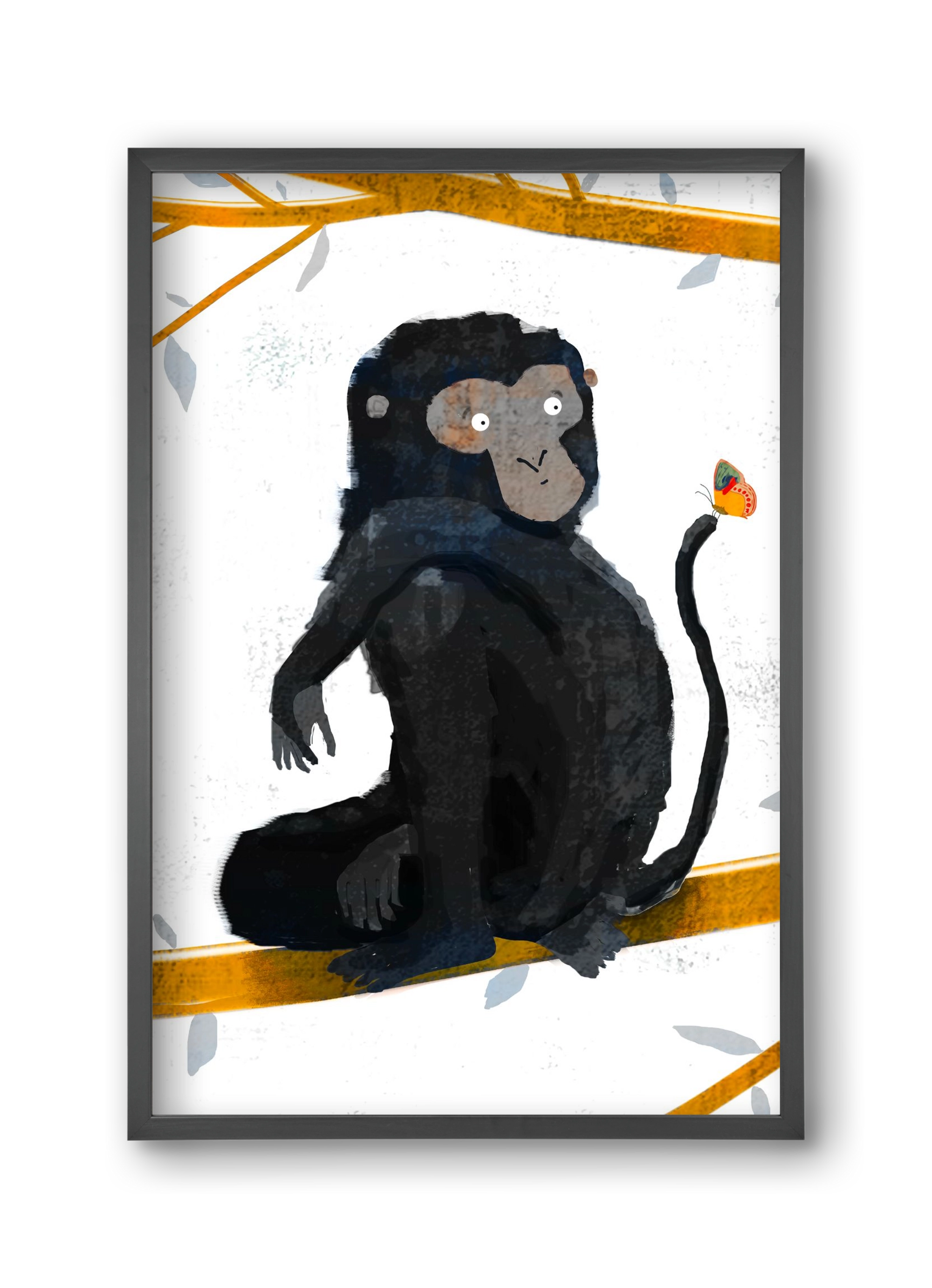 Pillangó, 30x45 cm (30x45 cm), Fekete keret