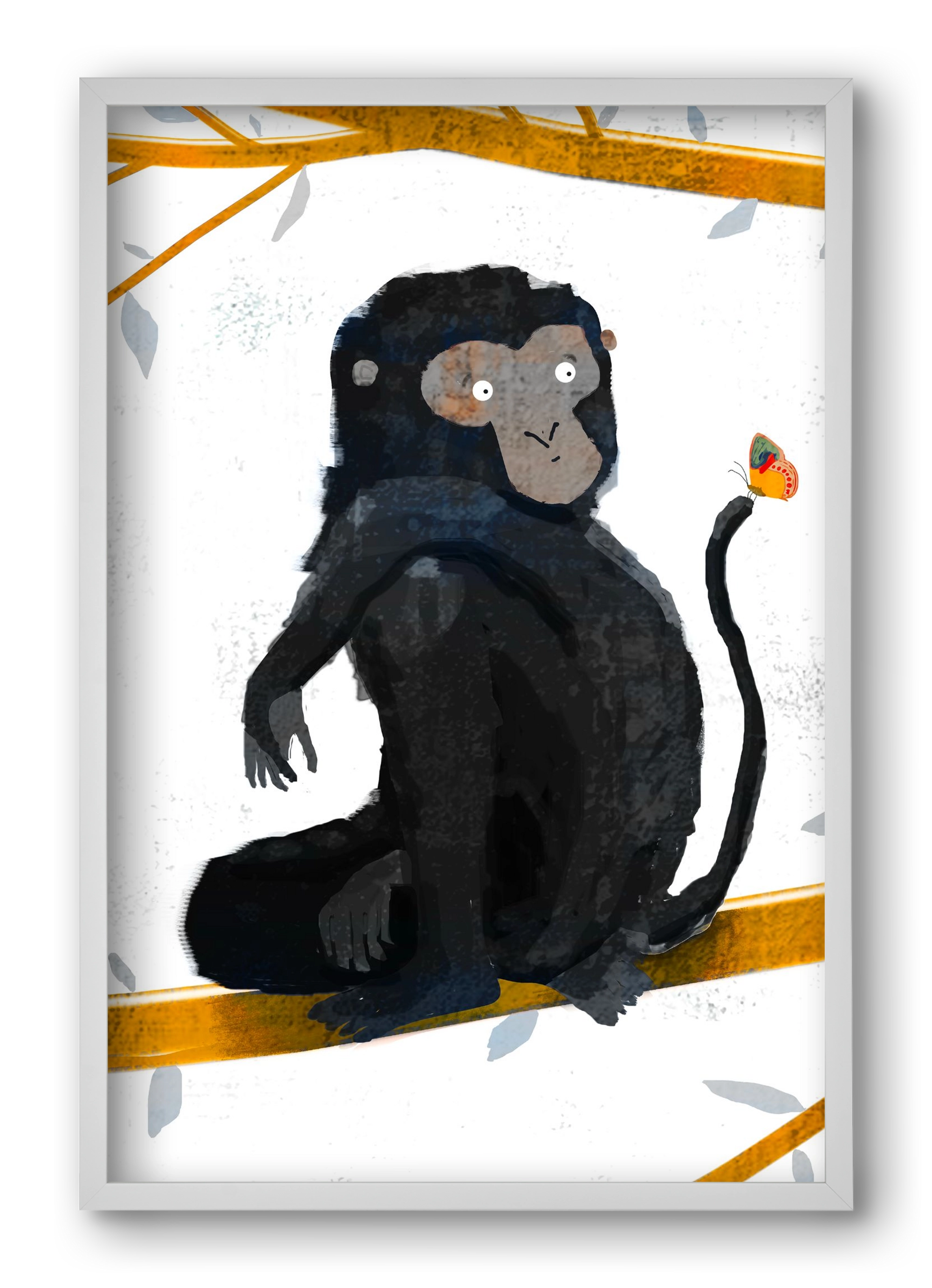 Pillangó, 40x60 cm (40x60 cm), Fehér keret