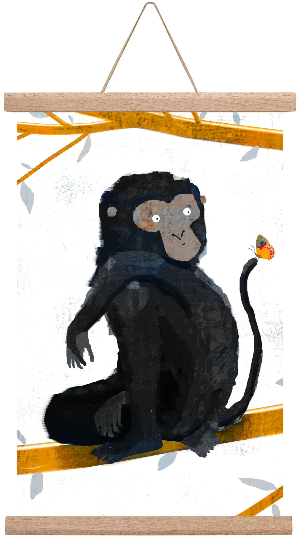 Pillangó, 30x45 cm (30x45 cm), Tölgy akasztó