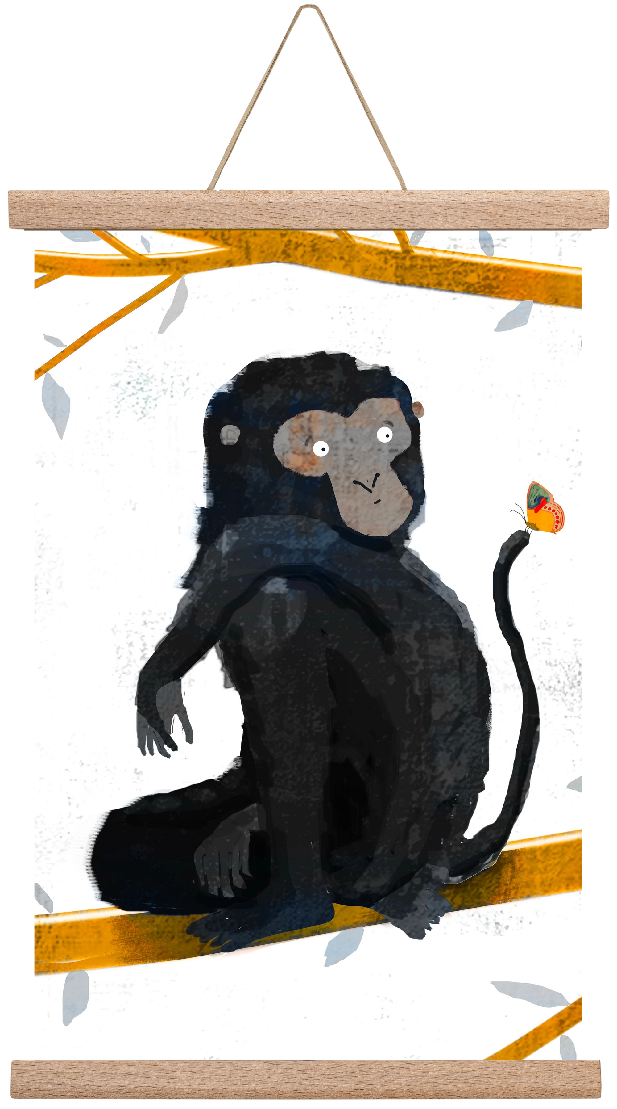 Pillangó, 30x45 cm (30x45 cm), Tölgy akasztó