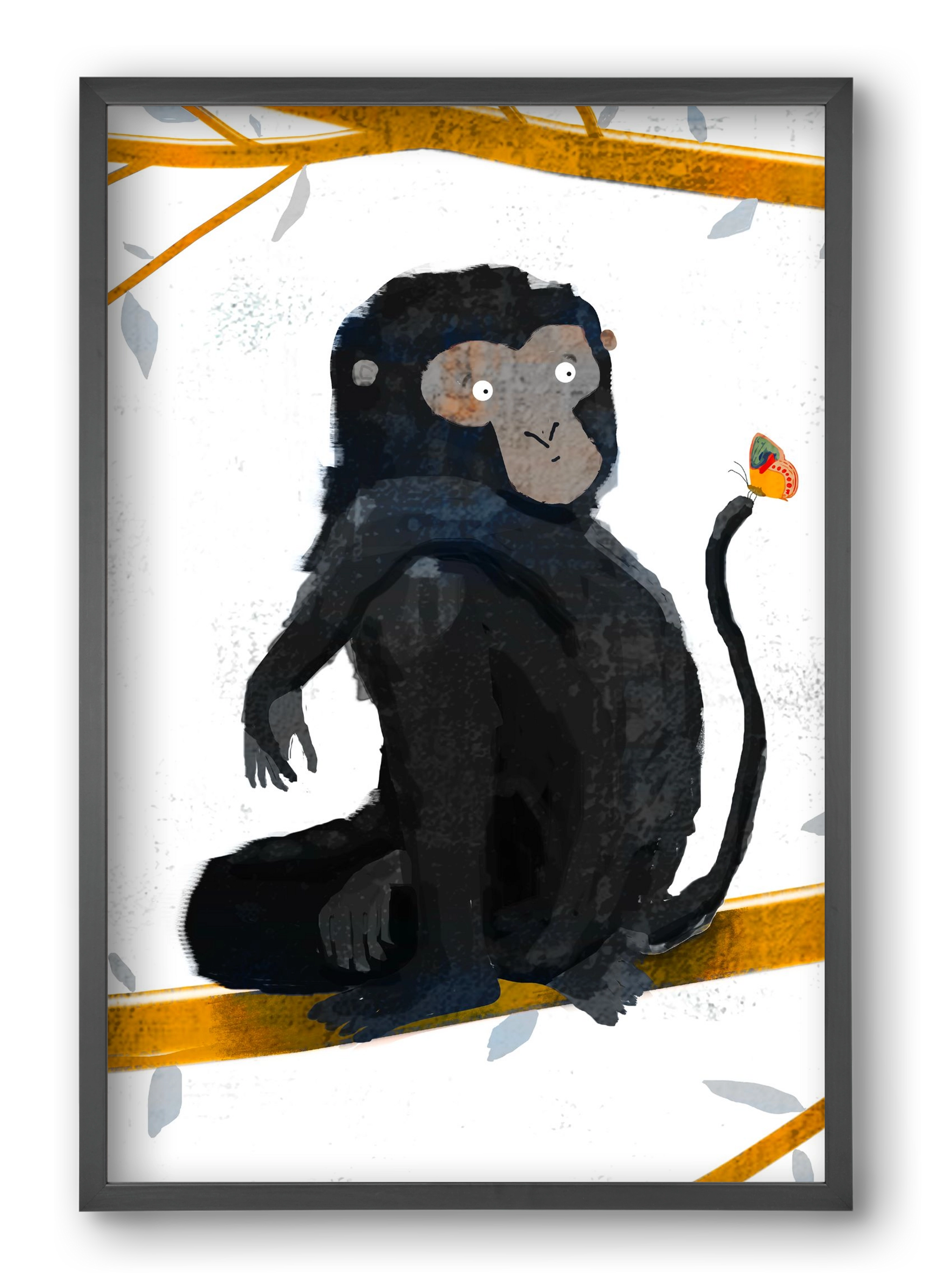 Pillangó, 40x60 cm (40x60 cm), Fekete keret