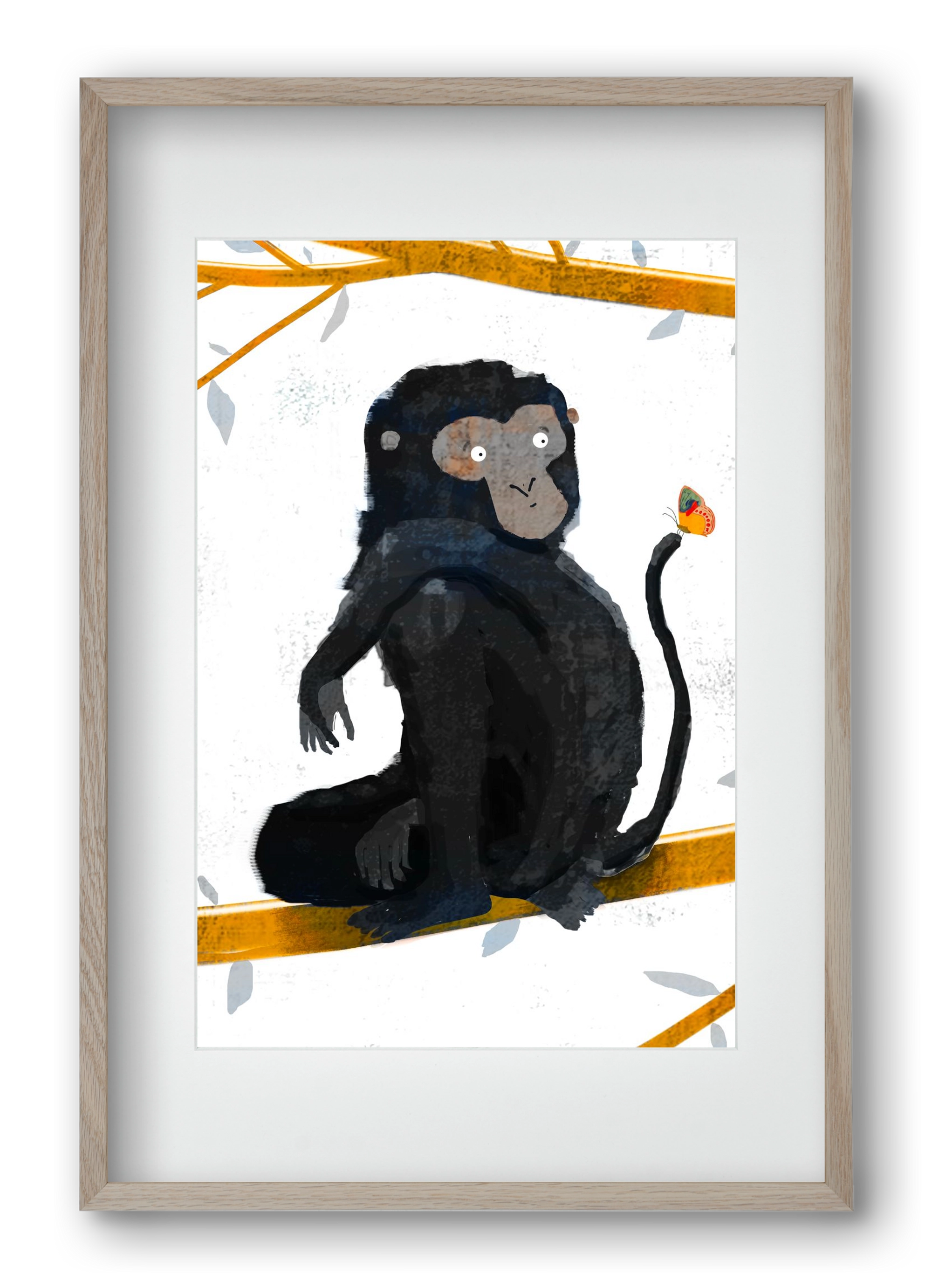 Pillangó, 40x60 cm (30x45 cm), Tölgy keret, paszpartuval