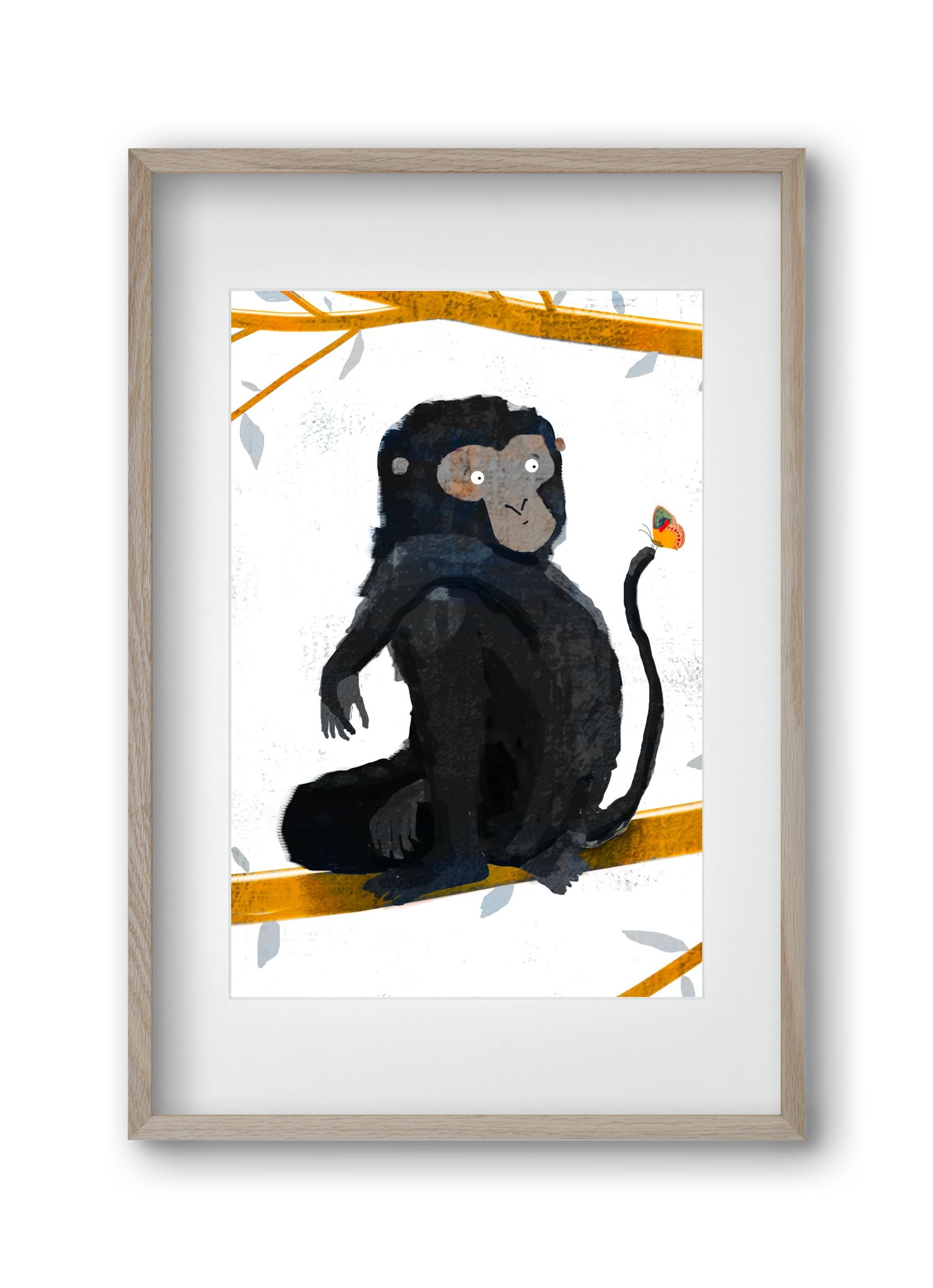 Pillangó, 30x45 cm (20x30 cm), Tölgy keret, paszpartuval