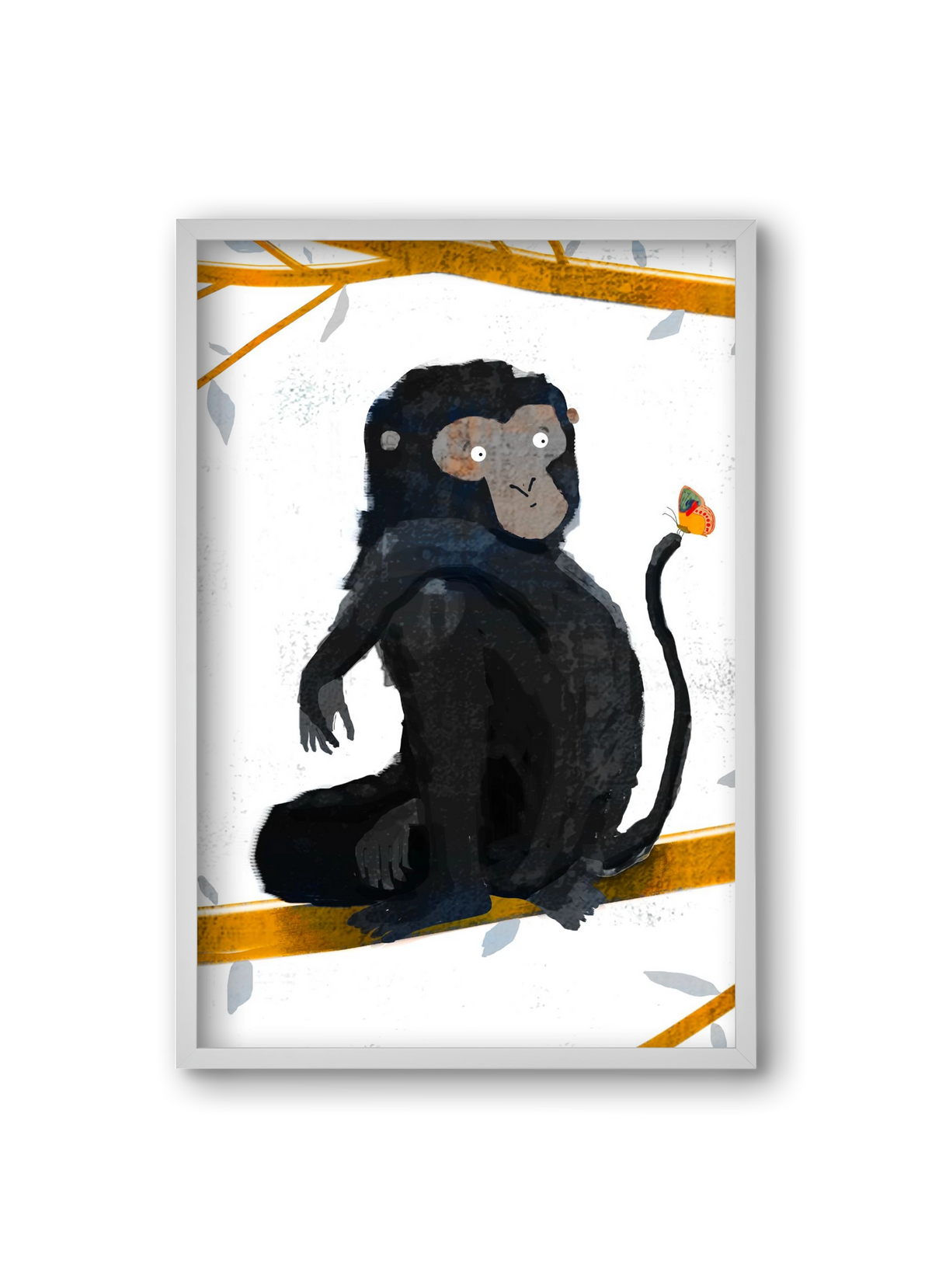 Pillangó, 20x30 cm (20x30 cm), Fehér keret