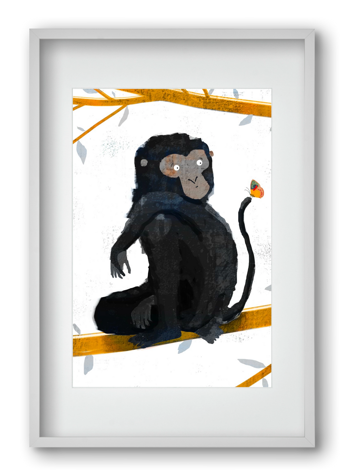 Pillangó, 40x60 cm (30x45 cm), Fehér keret, paszpartuval