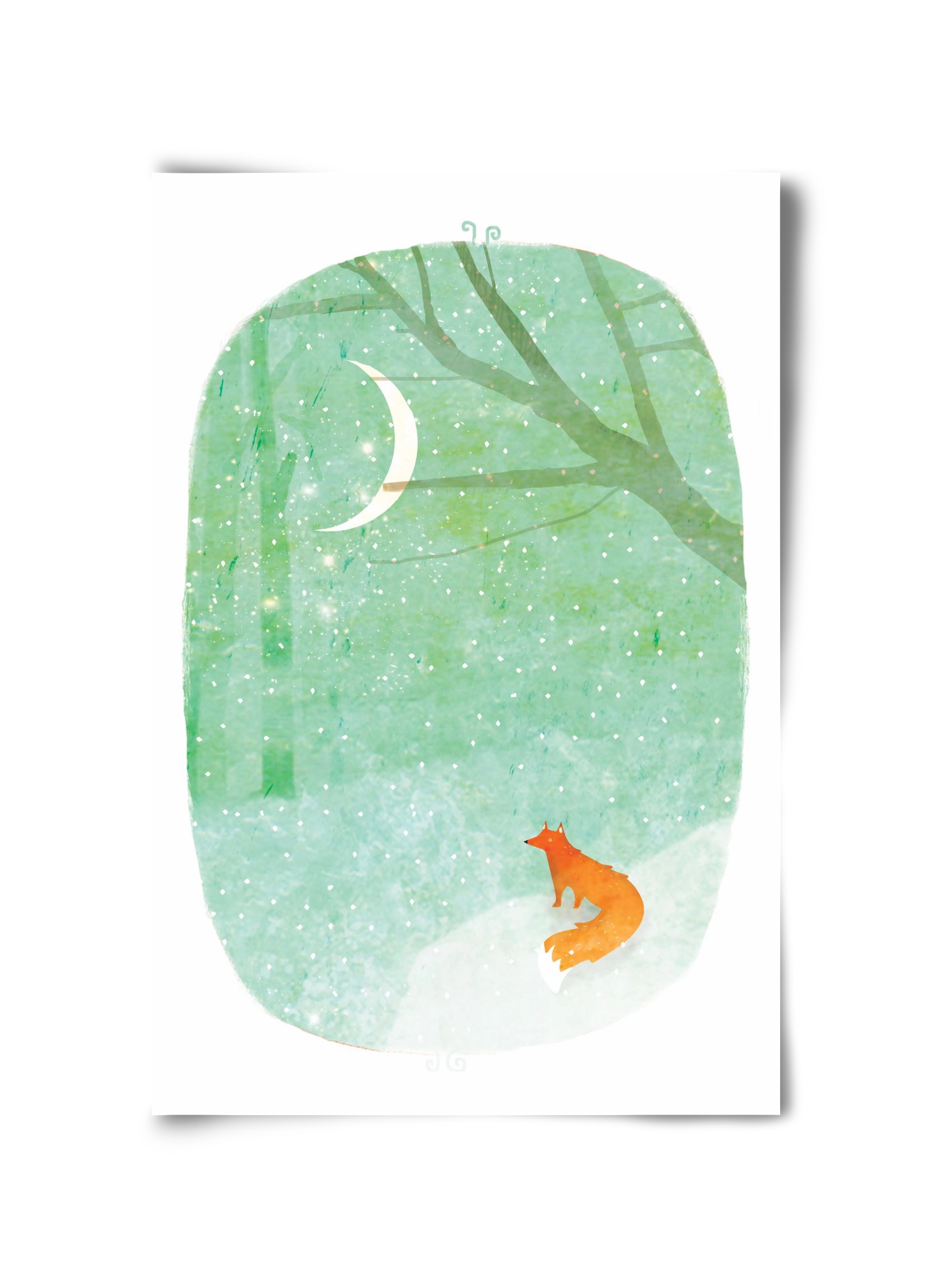 Róka a hóban, 30x45 cm, Keret nélkül