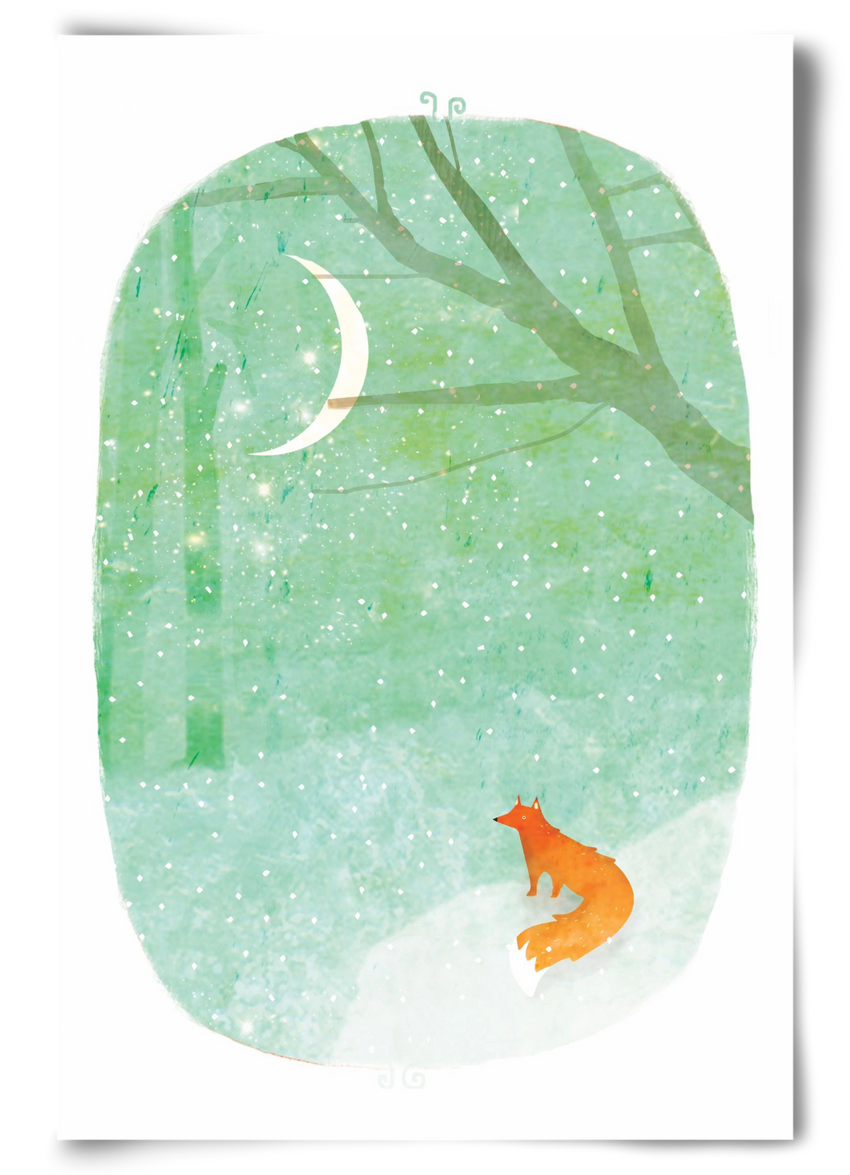 Róka a hóban, 60x90 cm, Keret nélkül