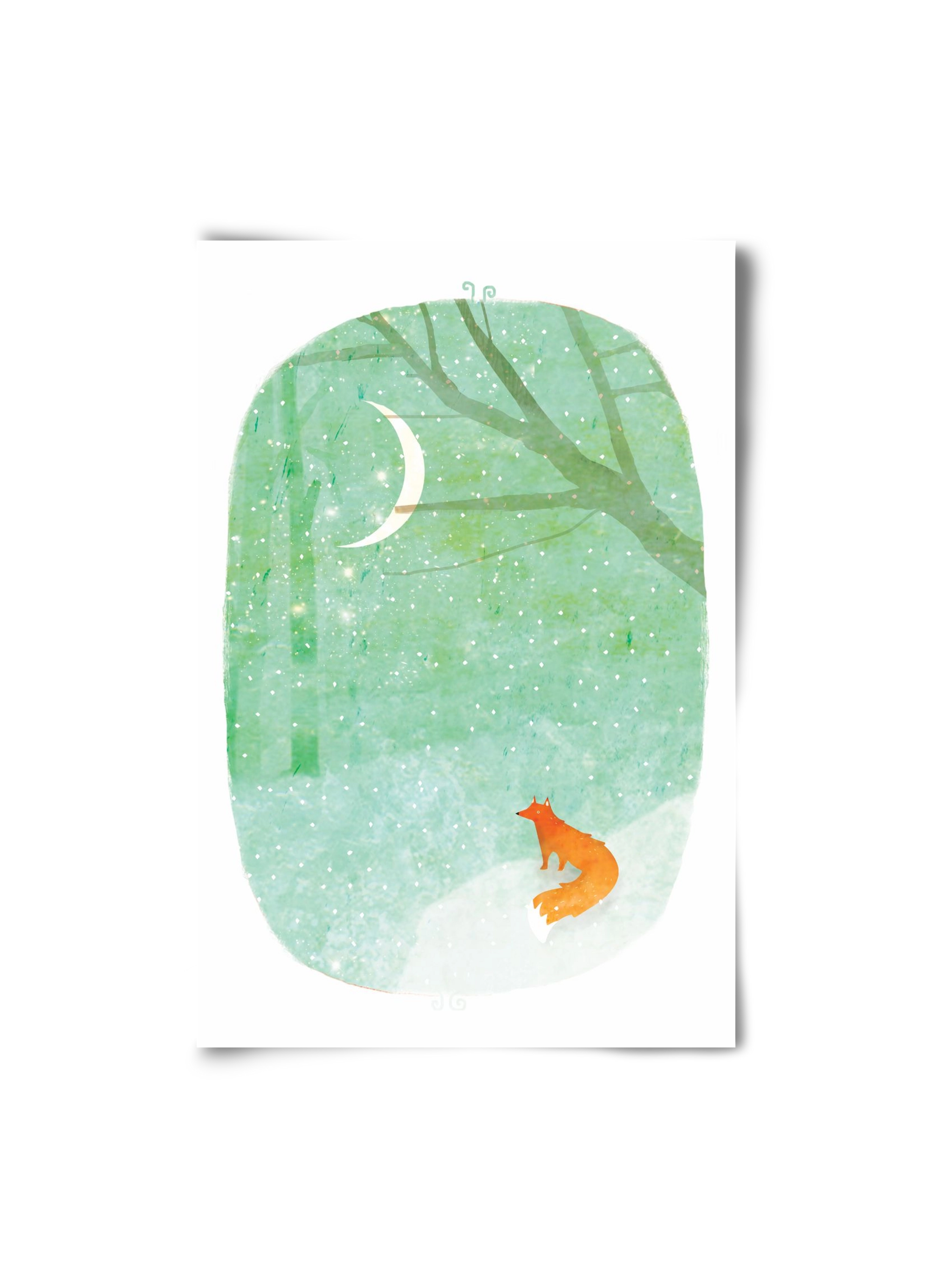 Róka a hóban, 20x30 cm, Keret nélkül