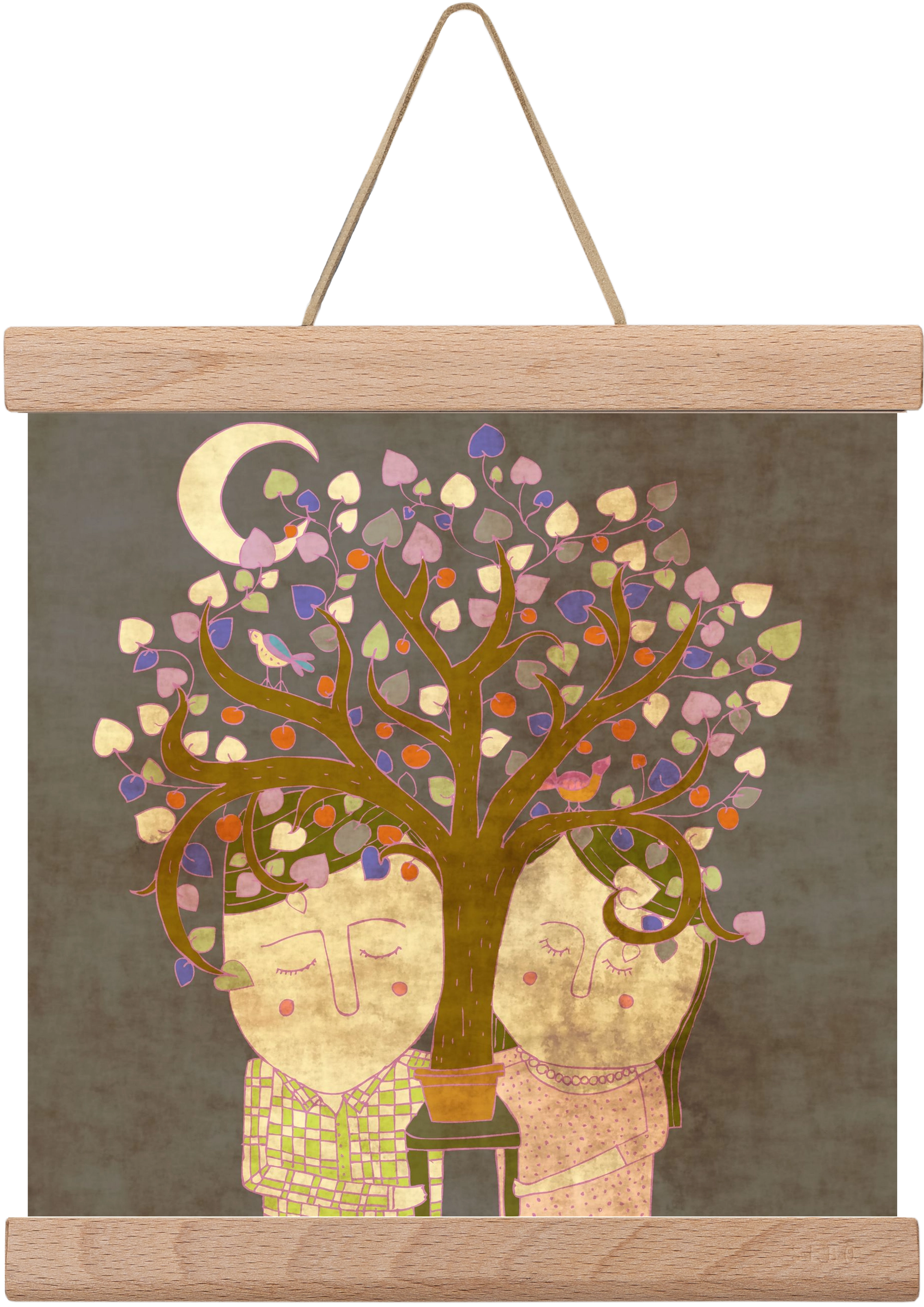 Szerelemfa, 20x20 cm (20x20 cm), Tölgy akasztó