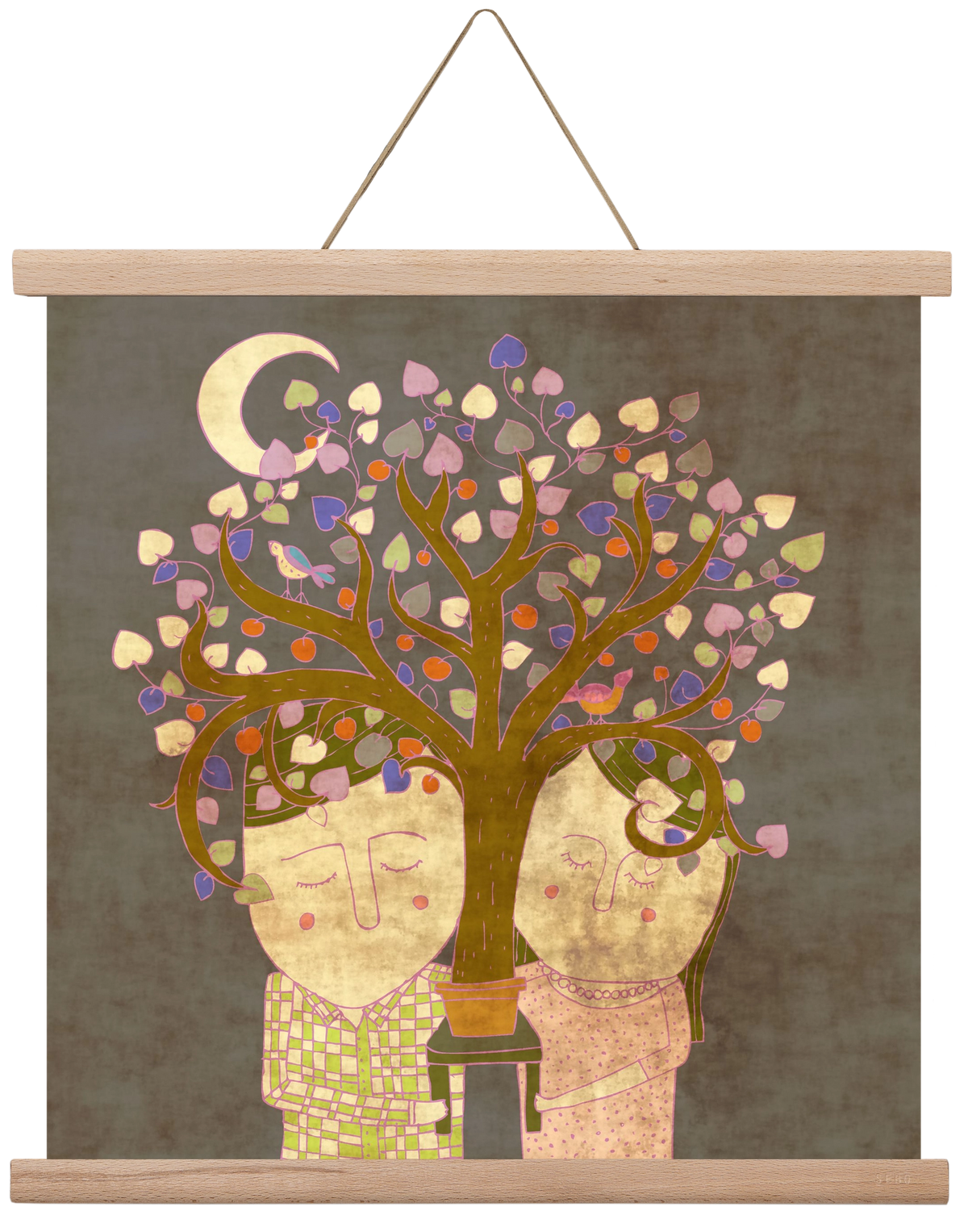 Szerelemfa, 40x40 cm (40x40 cm), Tölgy akasztó