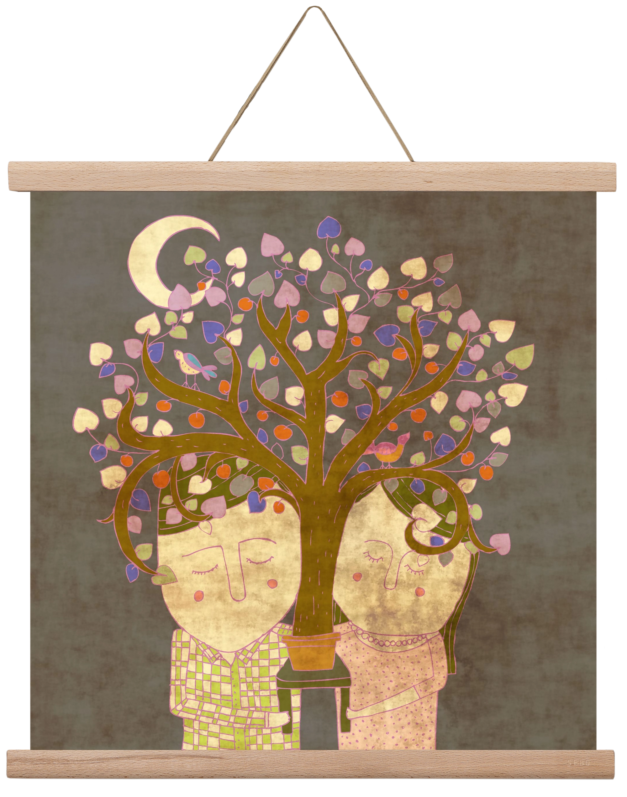 Szerelemfa, 40x40 cm (40x40 cm), Tölgy akasztó