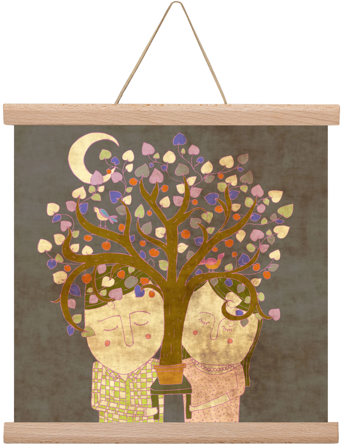 Szerelemfa, 30x30 cm (30x30 cm), Tölgy akasztó