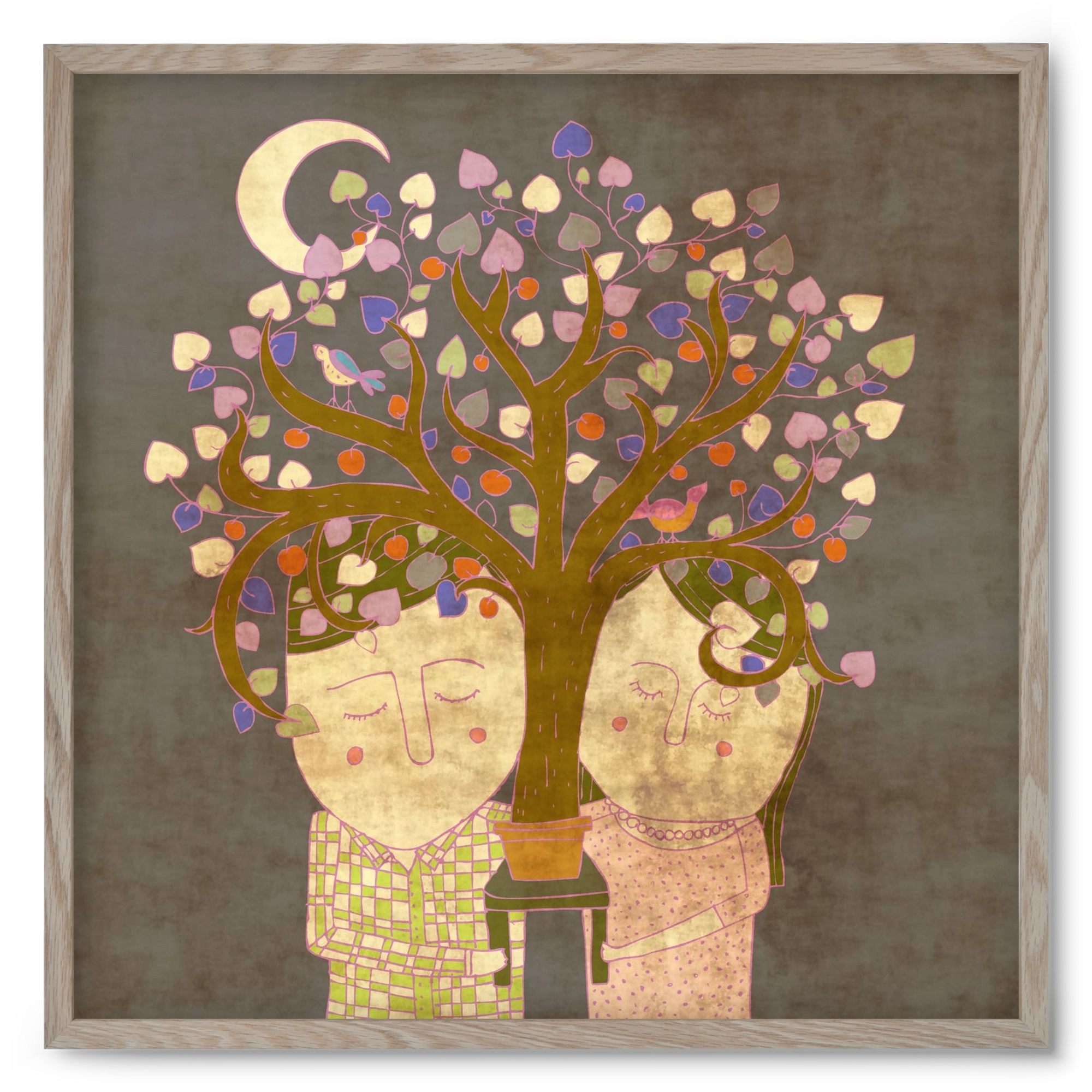 Szerelemfa, 50x50 cm (50x50 cm), Tölgy keret