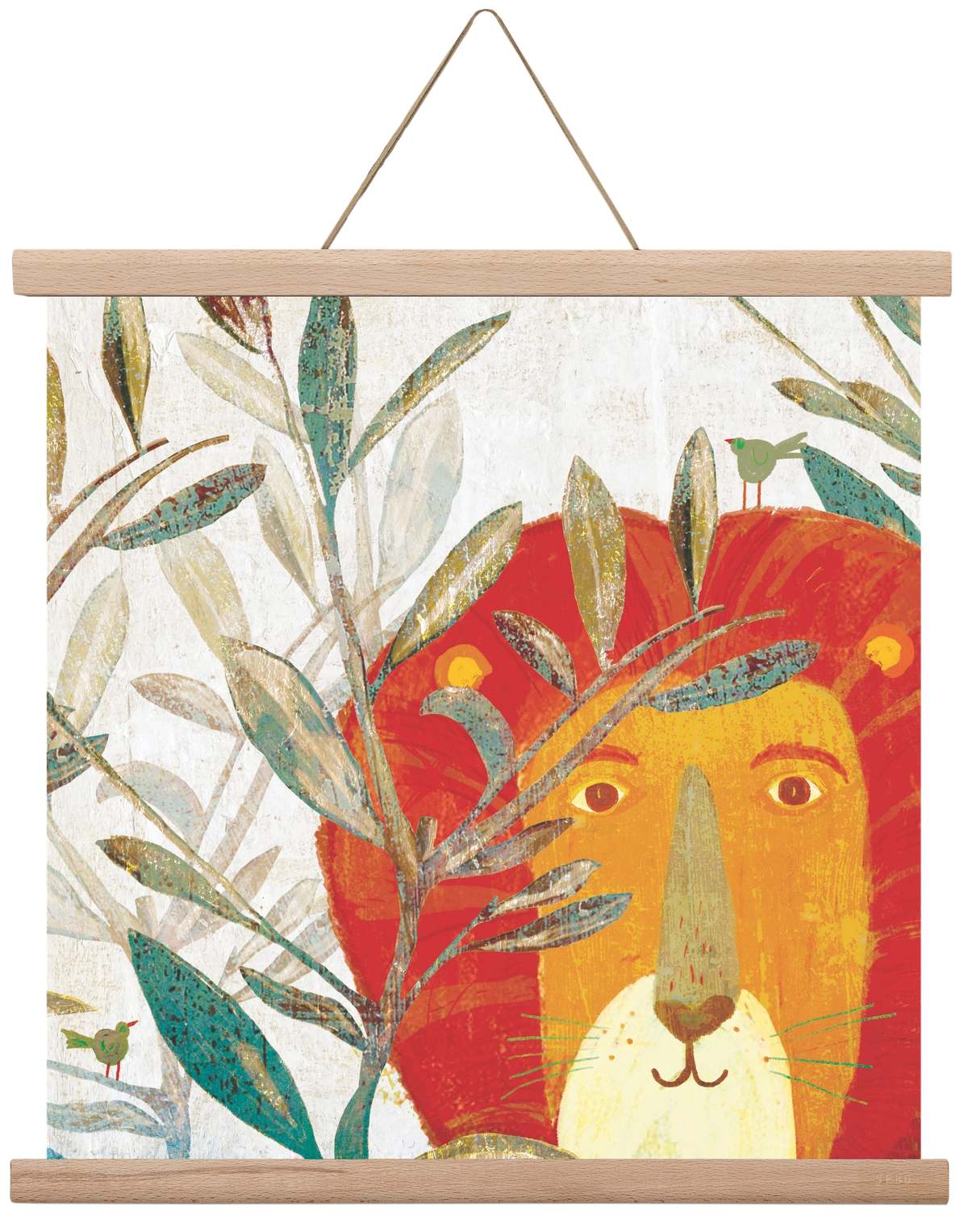 Oroszlán, 40x40 cm (40x40 cm), Tölgy akasztó