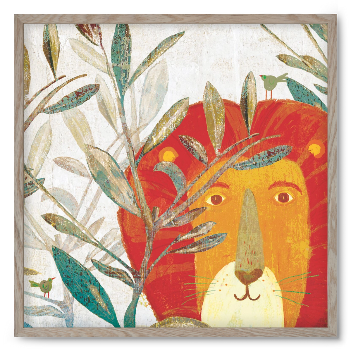 Oroszlán, 50x50 cm (50x50 cm), Tölgy keret