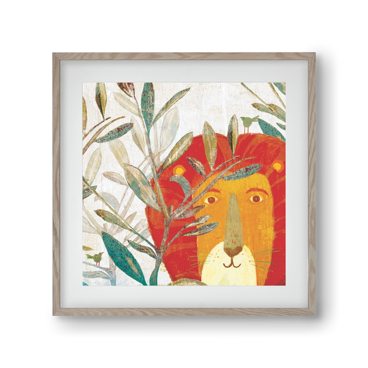 Oroszlán, 30x30 cm (20x20 cm), Tölgy keret, paszpartuval