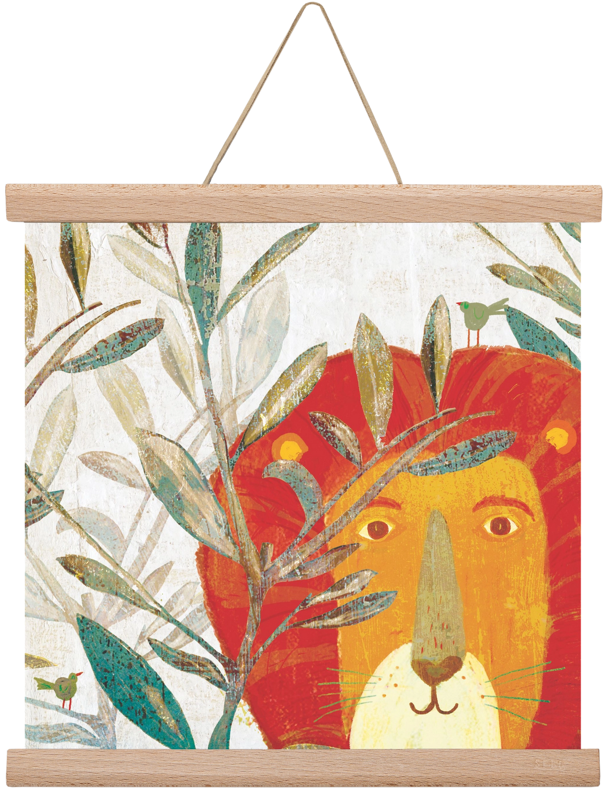 Oroszlán, 30x30 cm (30x30 cm), Tölgy akasztó