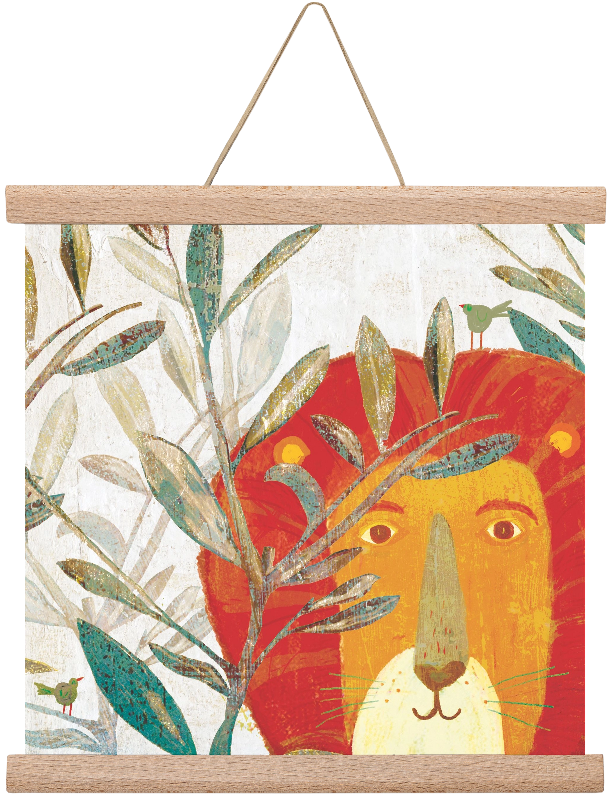 Oroszlán, 30x30 cm (30x30 cm), Tölgy akasztó