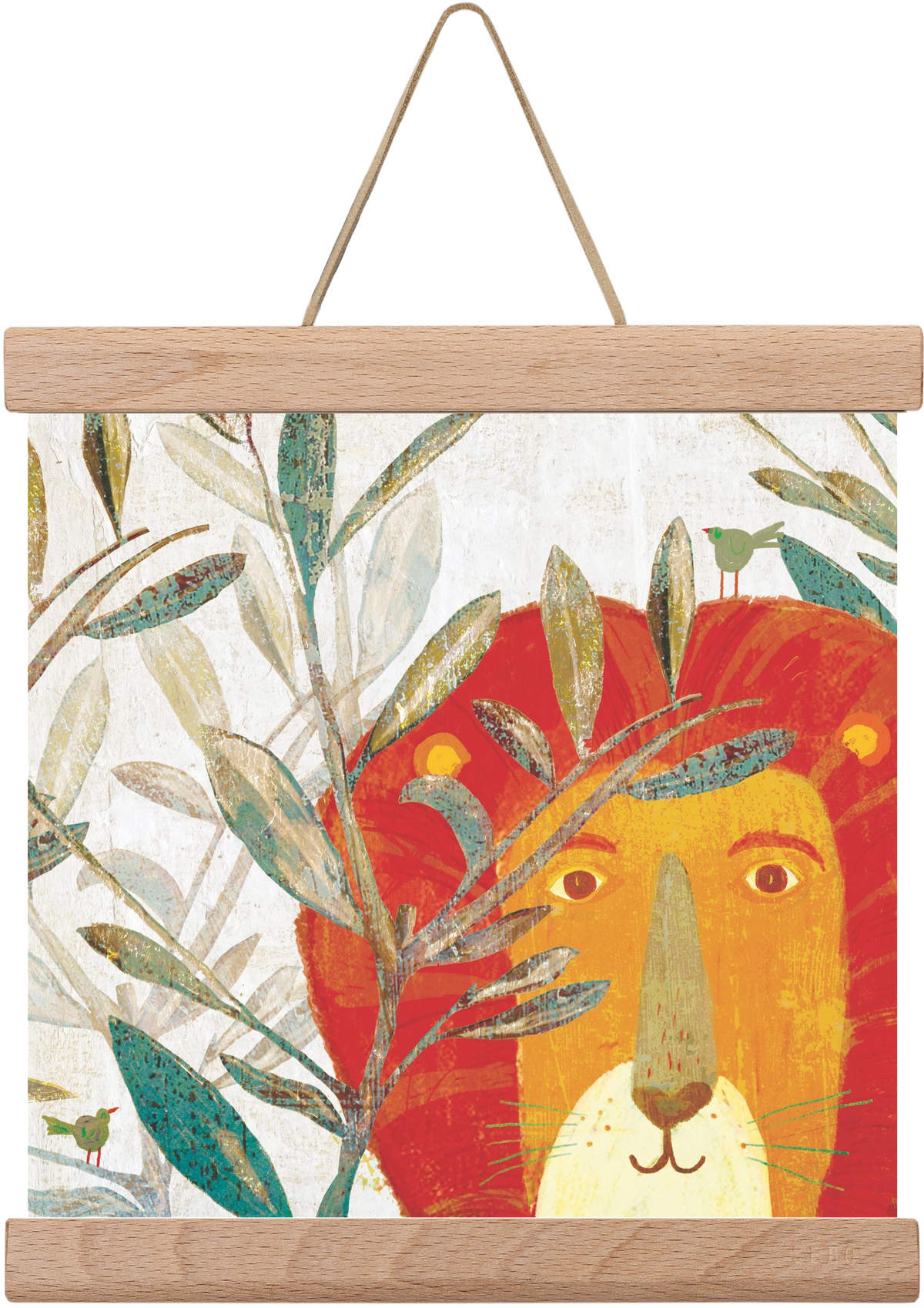 Oroszlán, 20x20 cm (20x20 cm), Tölgy akasztó