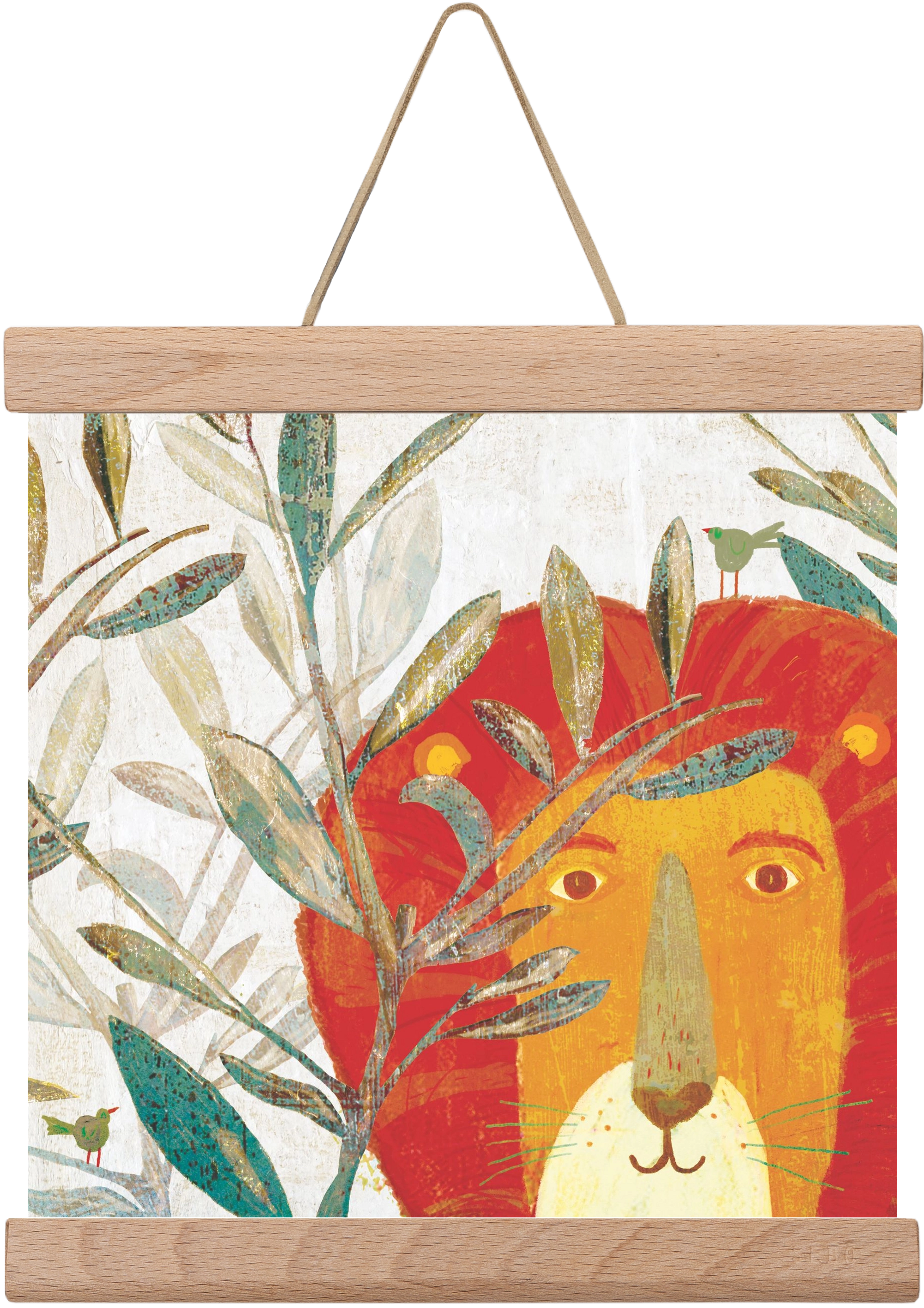 Oroszlán, 20x20 cm (20x20 cm), Tölgy akasztó