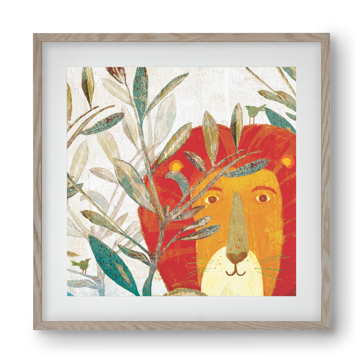 Oroszlán, 40x40 cm (30x30 cm), Tölgy keret, paszpartuval