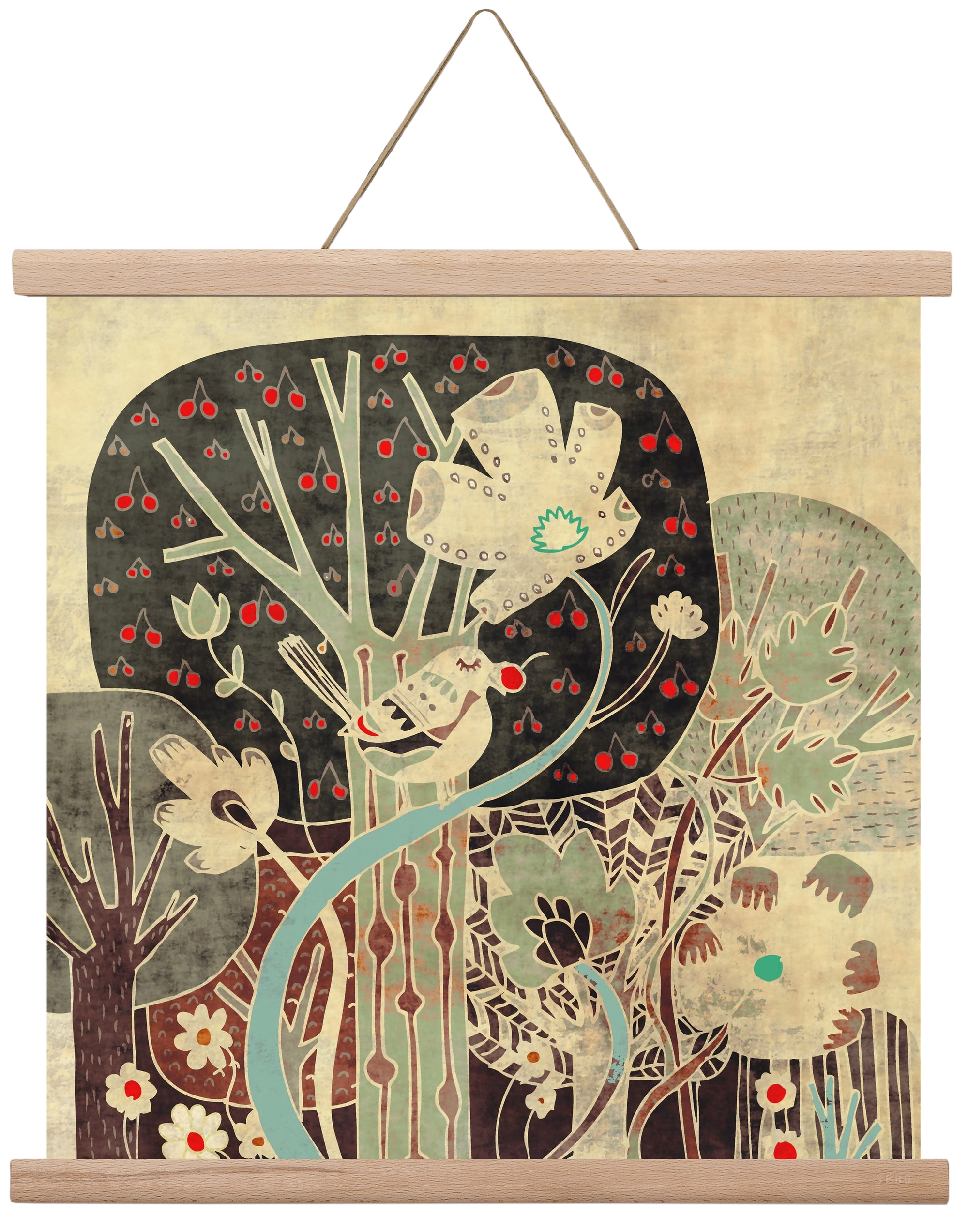 Erdő, 40x40 cm (40x40 cm), Tölgy akasztó