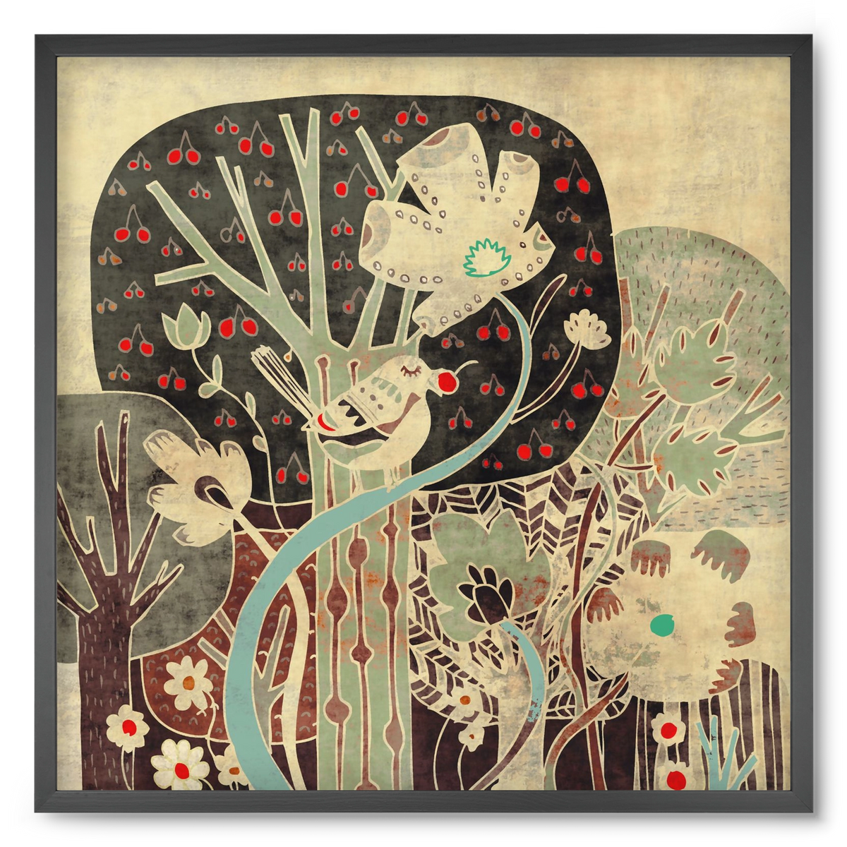 Erdő, 50x50 cm (50x50 cm), Fekete keret