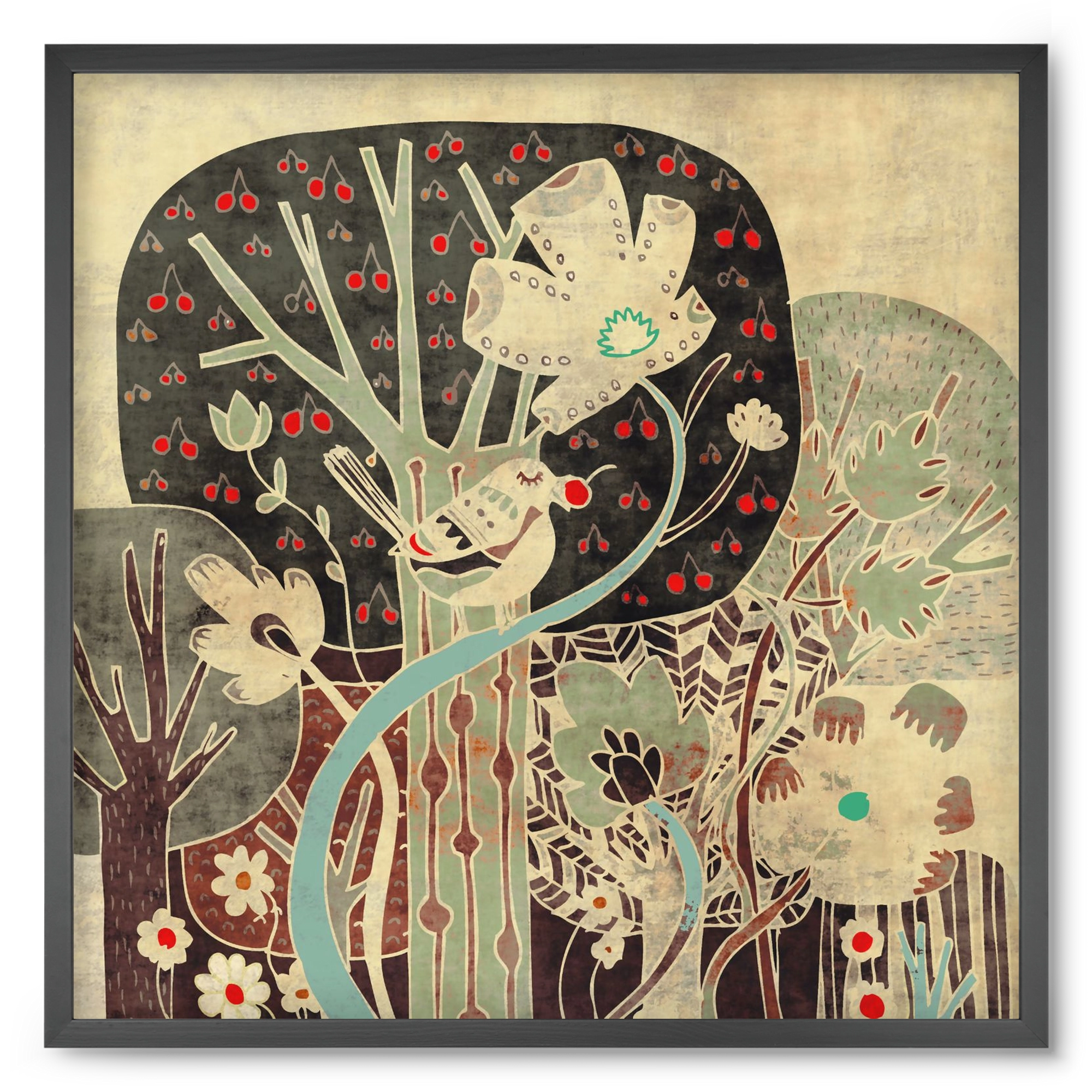 Erdő, 50x50 cm (50x50 cm), Fekete keret