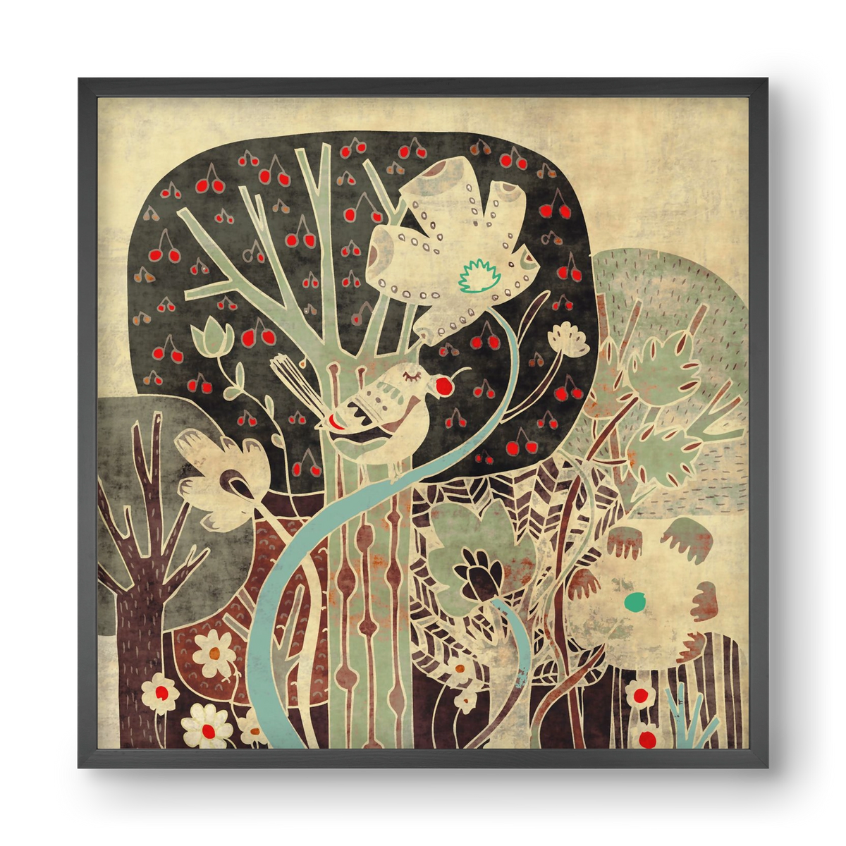 Erdő, 40x40 cm (40x40 cm), Fekete keret
