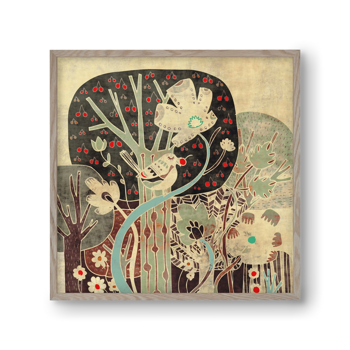 Erdő, 30x30 cm (30x30 cm), Tölgy keret