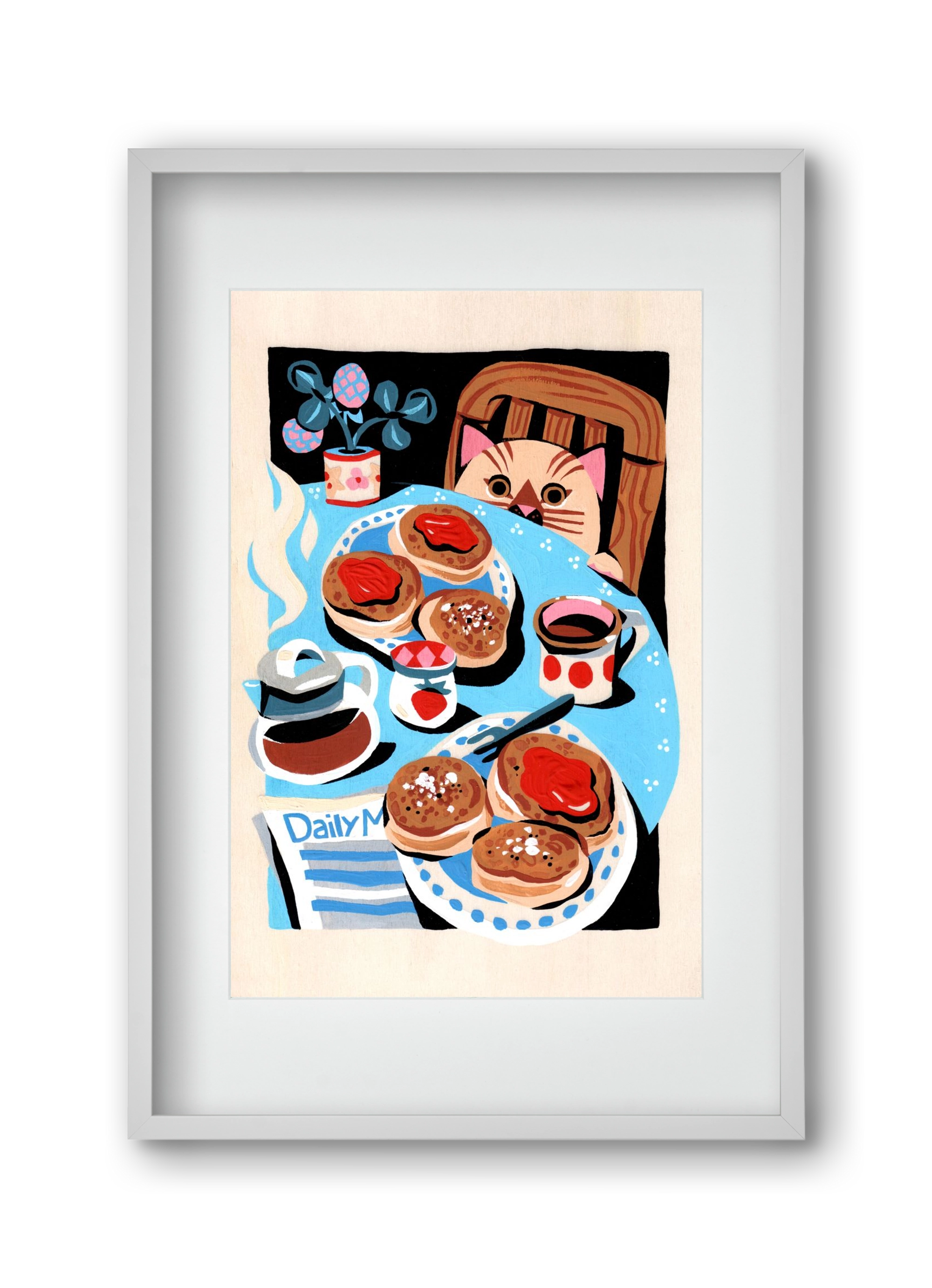 Brunch, 30x45 cm (20x30 cm), Fehér keret, paszpartuval