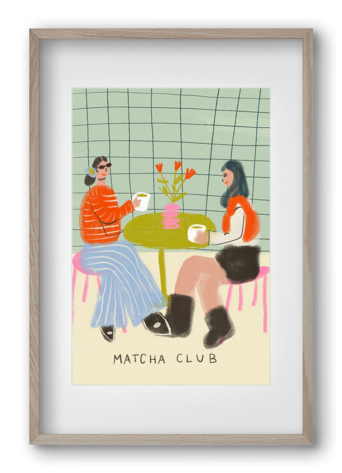 Matcha Club, 40x60 cm (30x45 cm), Tölgy keret, paszpartuval