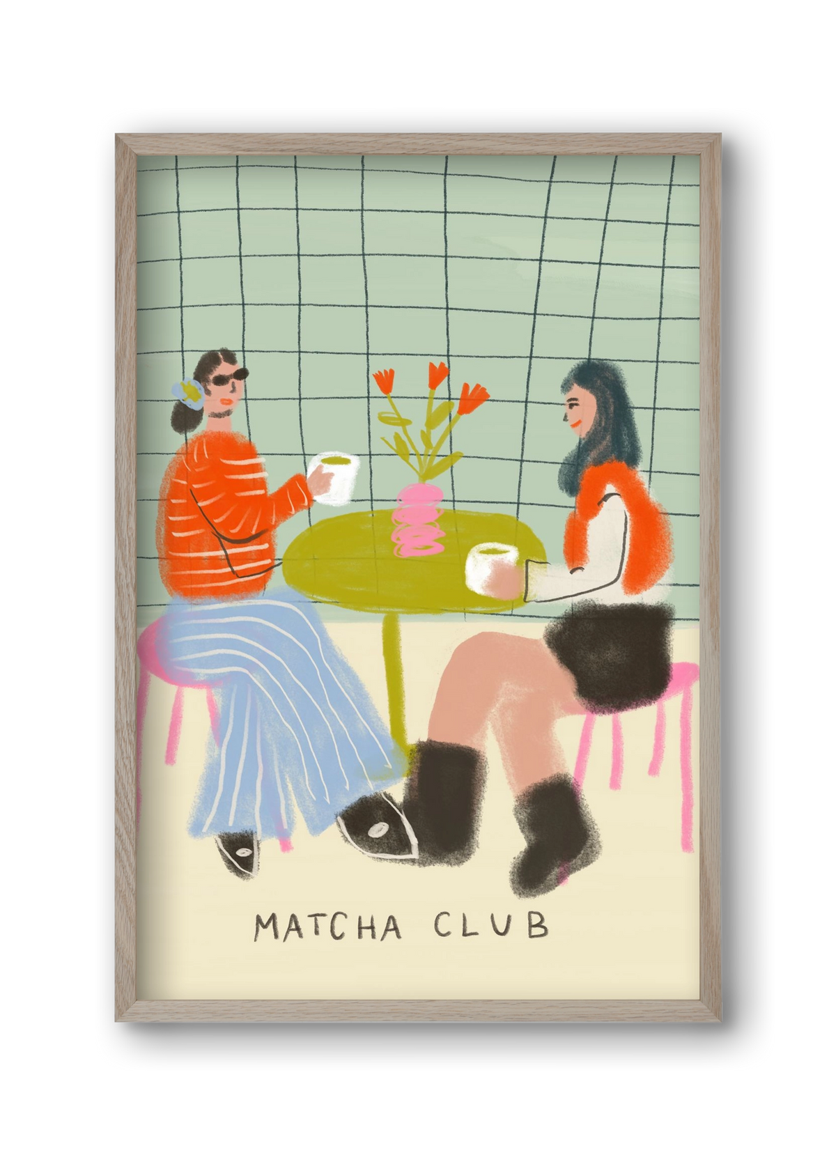 Matcha Club, 30x45 cm (30x45 cm), Tölgy keret