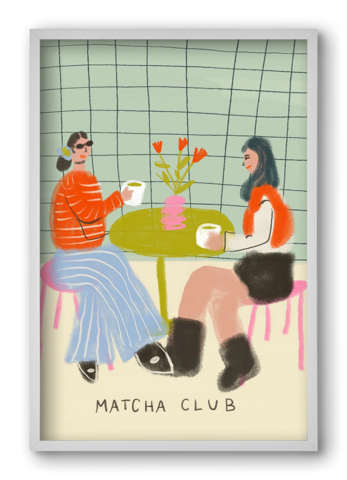 Matcha Club, 40x60 cm (40x60 cm), Fehér keret