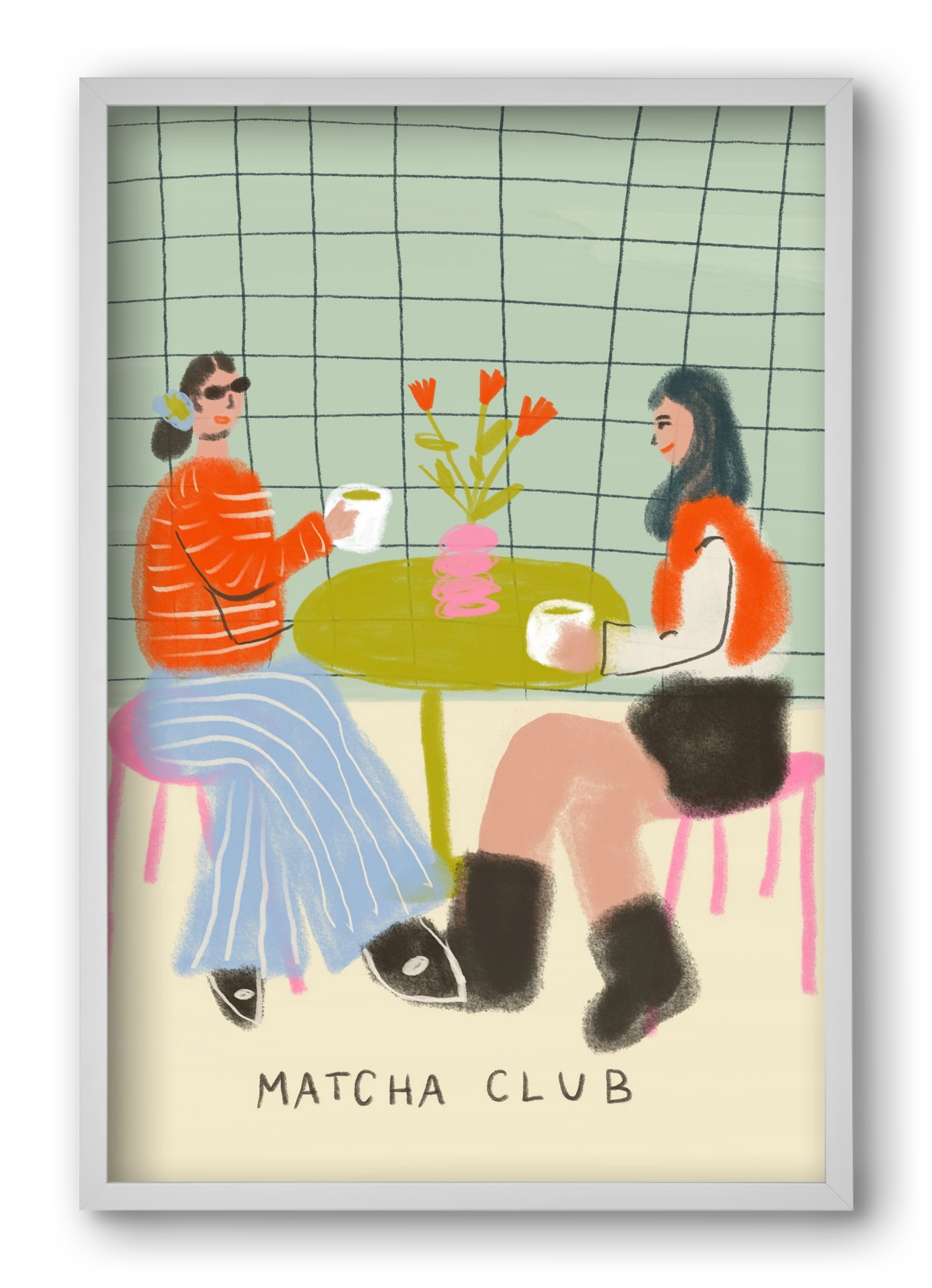 Matcha Club, 40x60 cm (40x60 cm), Fehér keret