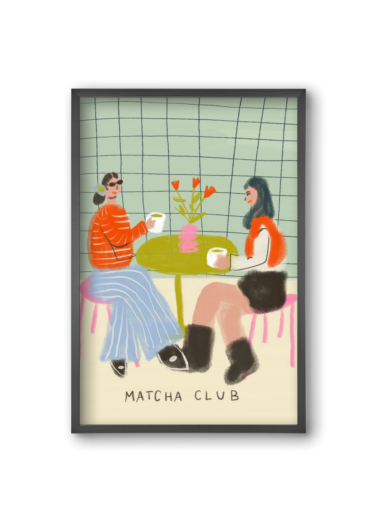 Matcha Club, 20x30 cm (20x30 cm), Fekete keret