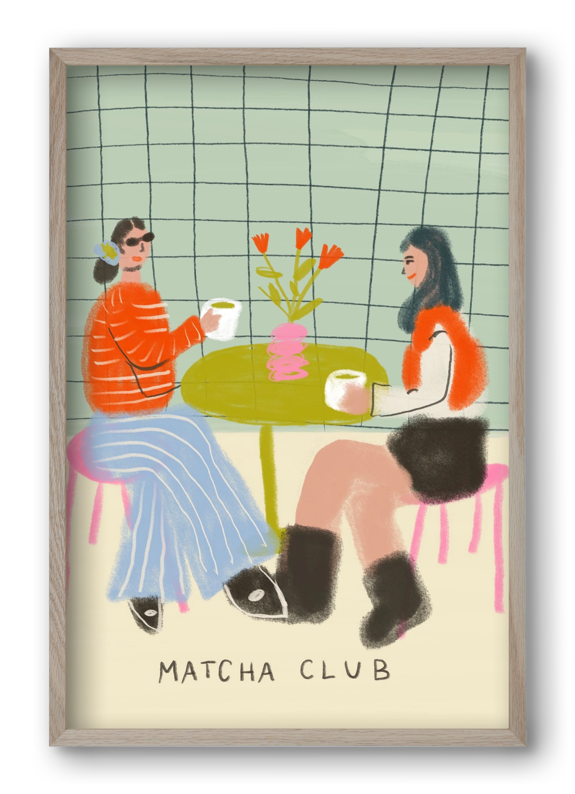 Matcha Club, 40x60 cm (40x60 cm), Tölgy keret